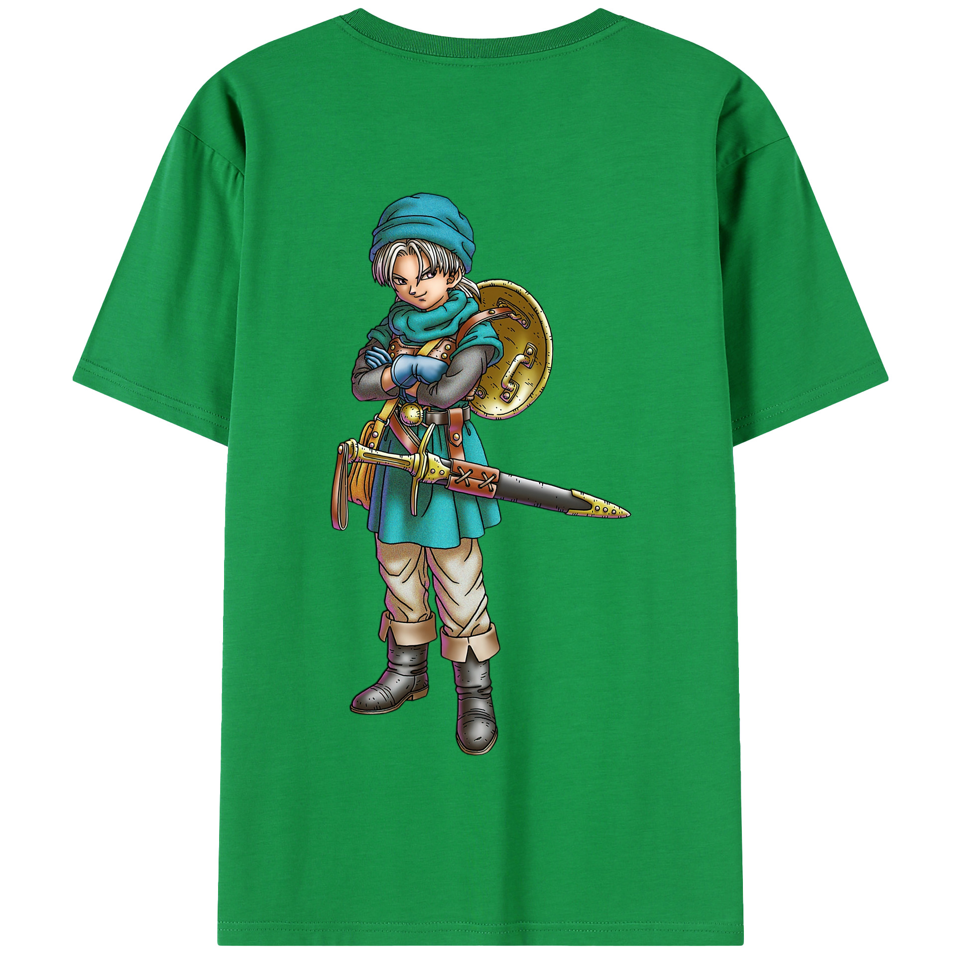 （画像用） ドラゴンクエスト Doragon Kuesuto Dragon Quest 綿100％半袖Tシャツ（背面プリント）