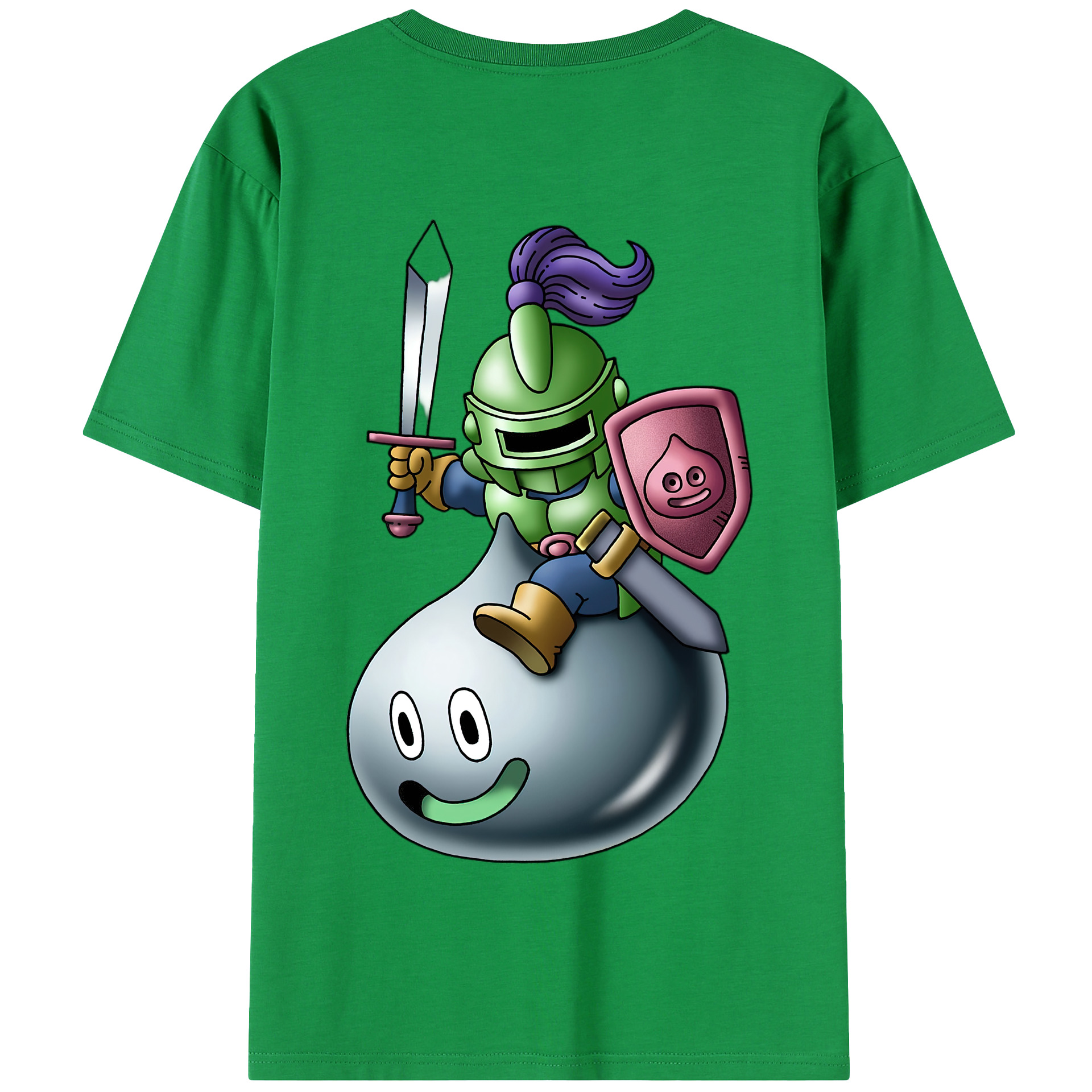 （画像用） ドラゴンクエスト Doragon Kuesuto Dragon Quest 綿100％半袖Tシャツ（背面プリント）