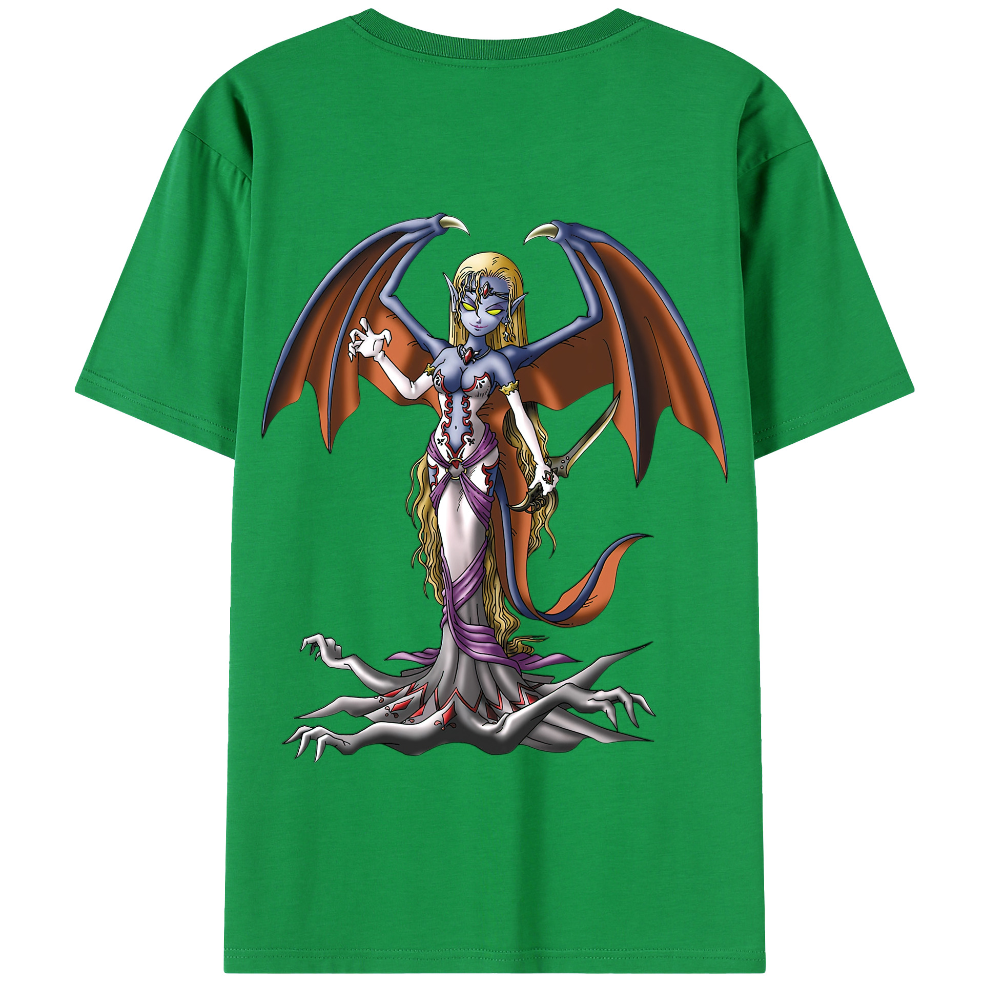 （画像用） ドラゴンクエスト Doragon Kuesuto Dragon Quest 綿100％半袖Tシャツ（背面プリント）