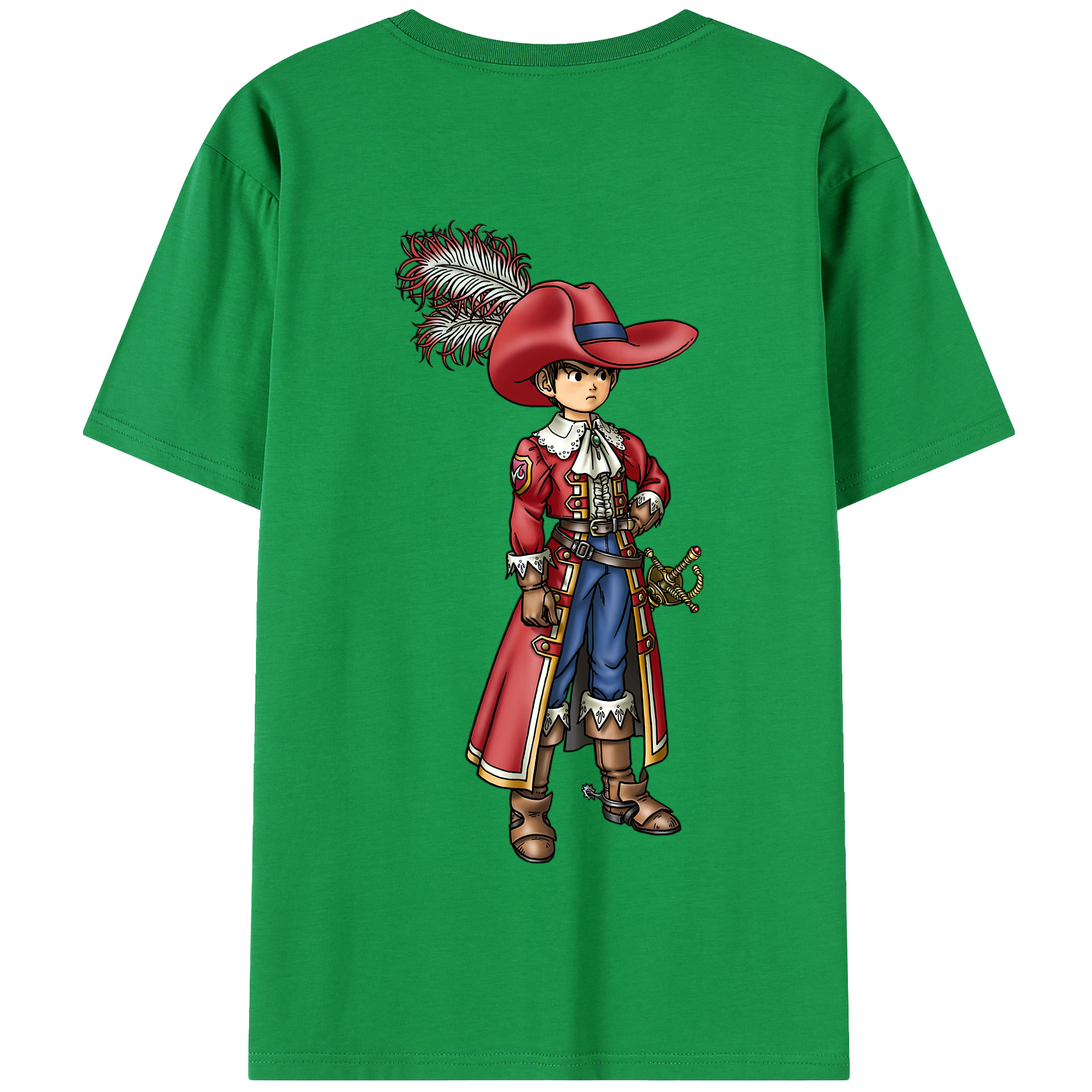 （画像用） ドラゴンクエスト Doragon Kuesuto Dragon Quest 綿100％半袖Tシャツ（背面プリント）