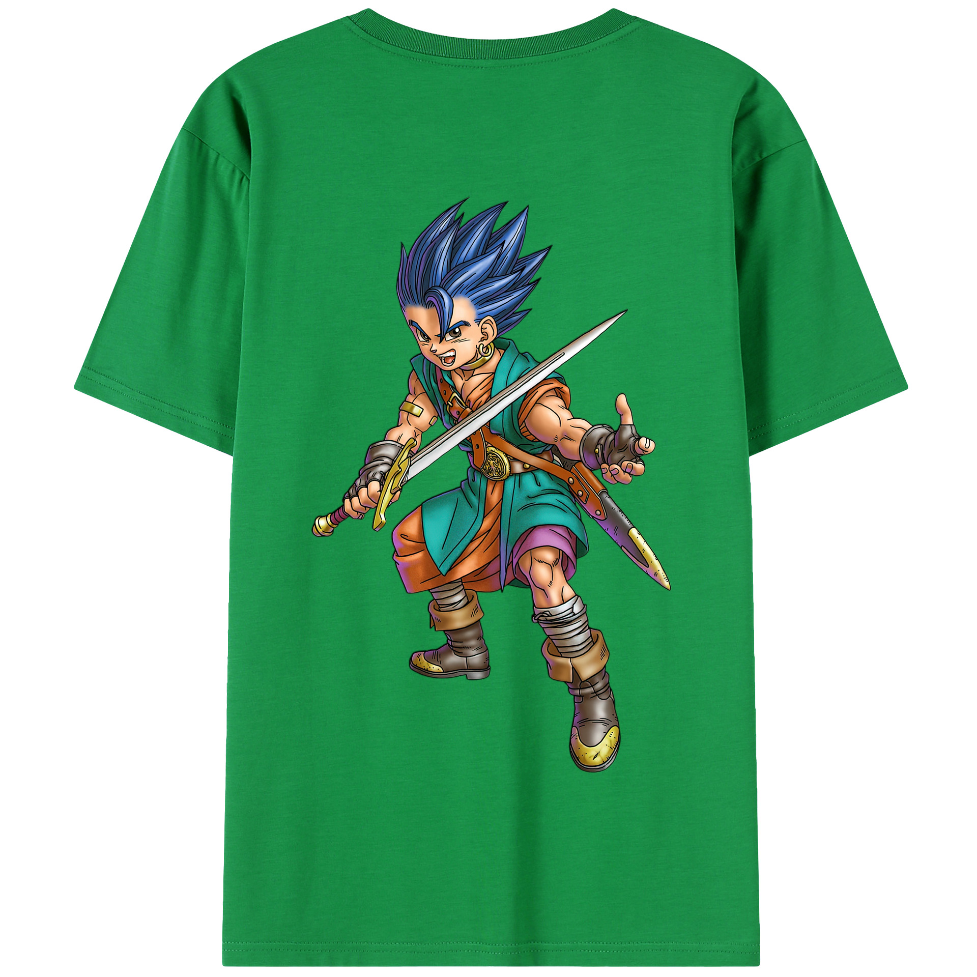 （画像用） ドラゴンクエスト Doragon Kuesuto Dragon Quest 綿100％半袖Tシャツ（背面プリント）