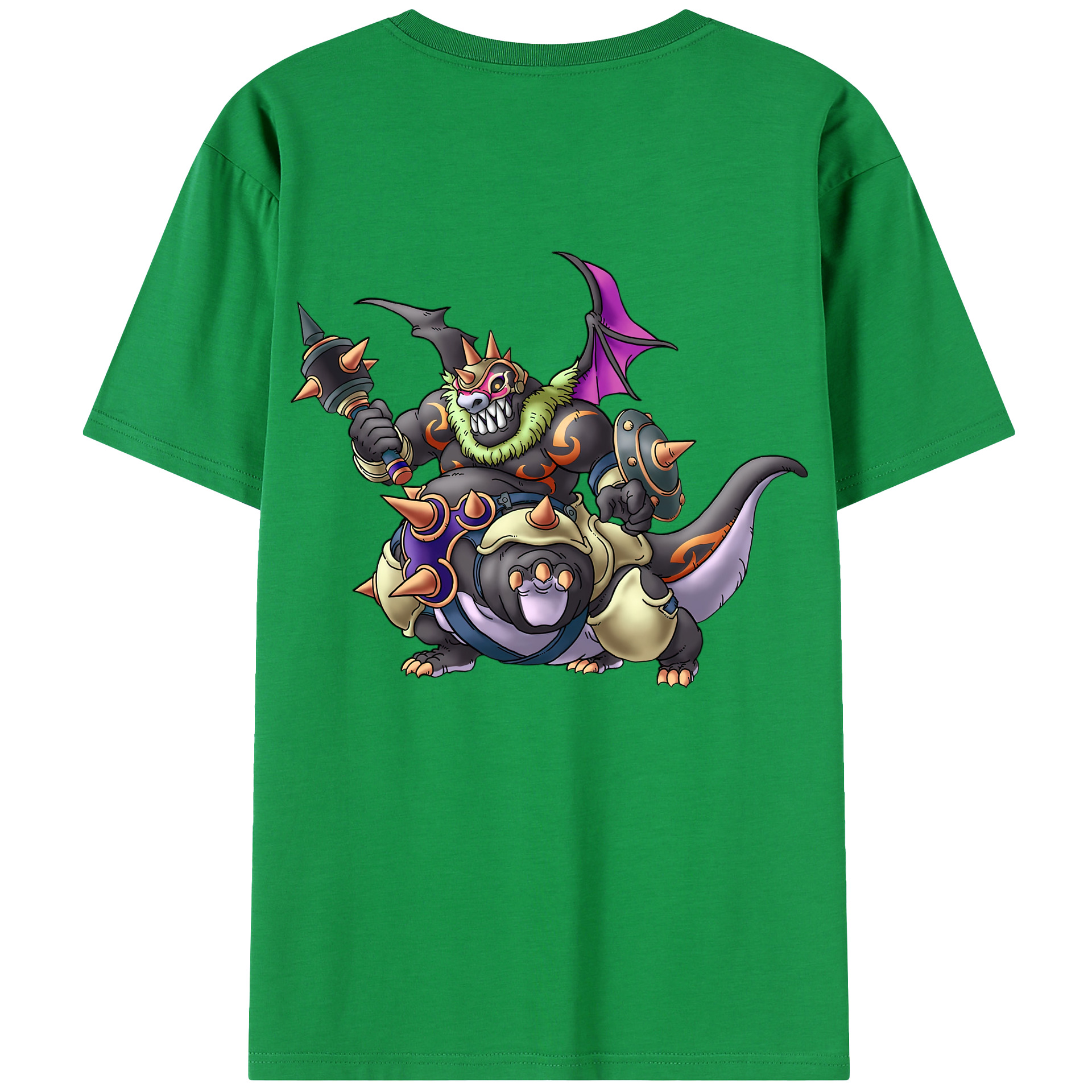 （画像用） ドラゴンクエスト Doragon Kuesuto Dragon Quest 綿100％半袖Tシャツ（背面プリント）