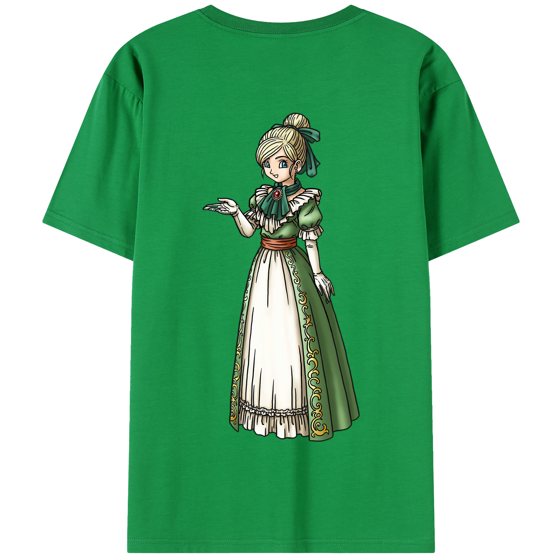 （画像用） ドラゴンクエスト Doragon Kuesuto Dragon Quest 綿100％半袖Tシャツ（背面プリント）