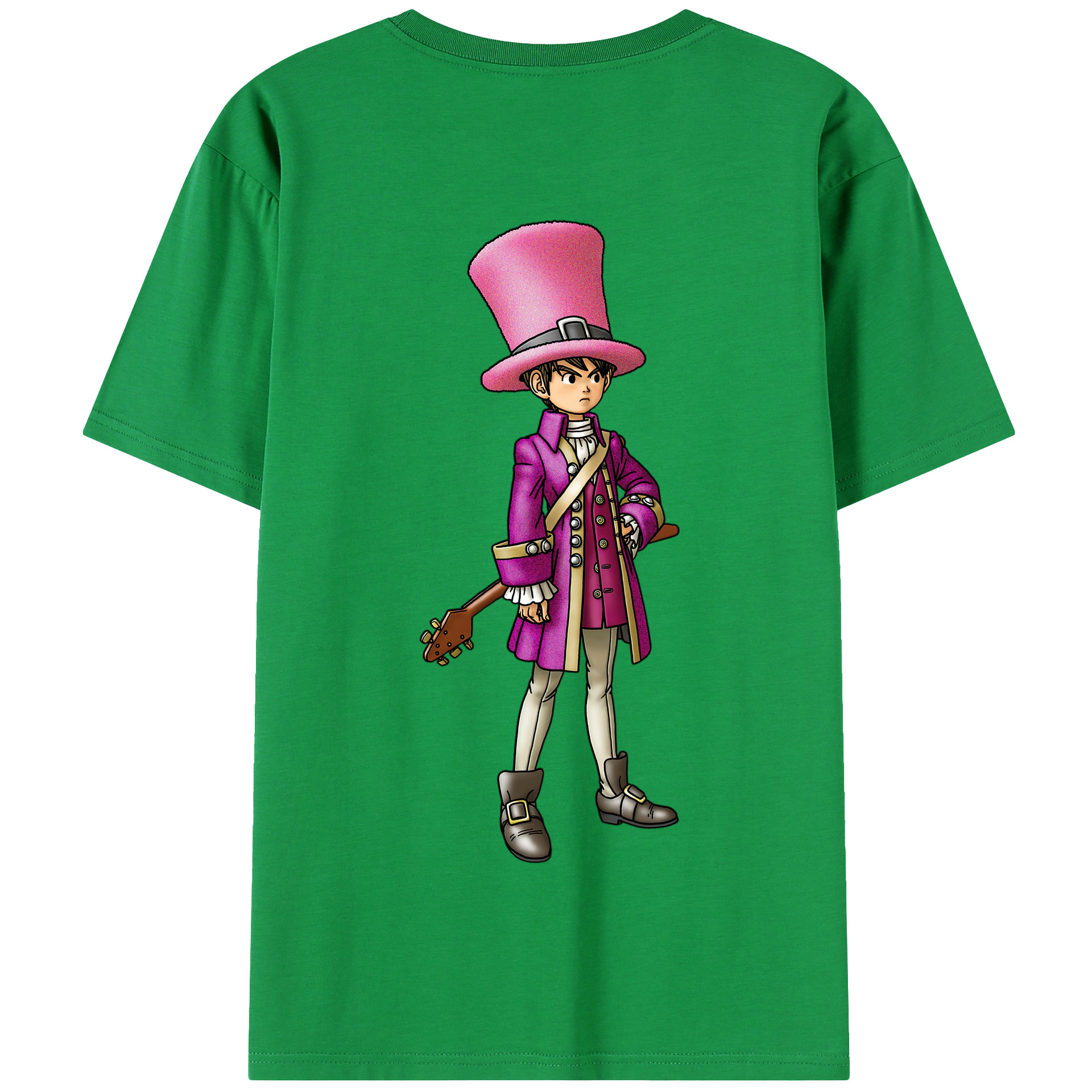 （画像用） ドラゴンクエスト Doragon Kuesuto Dragon Quest 綿100％半袖Tシャツ（背面プリント）