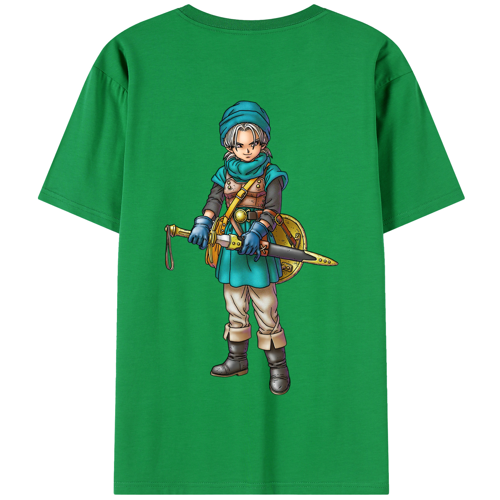 （画像用） ドラゴンクエスト Doragon Kuesuto Dragon Quest 綿100％半袖Tシャツ（背面プリント）
