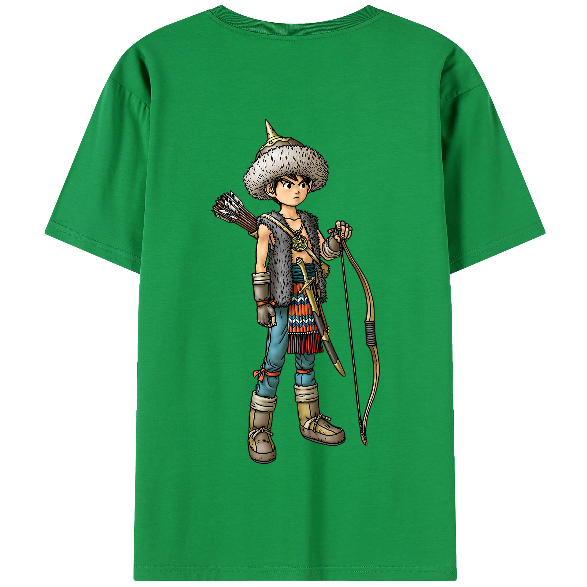 （画像用） ドラゴンクエスト Doragon Kuesuto Dragon Quest 綿100％半袖Tシャツ（背面プリント）