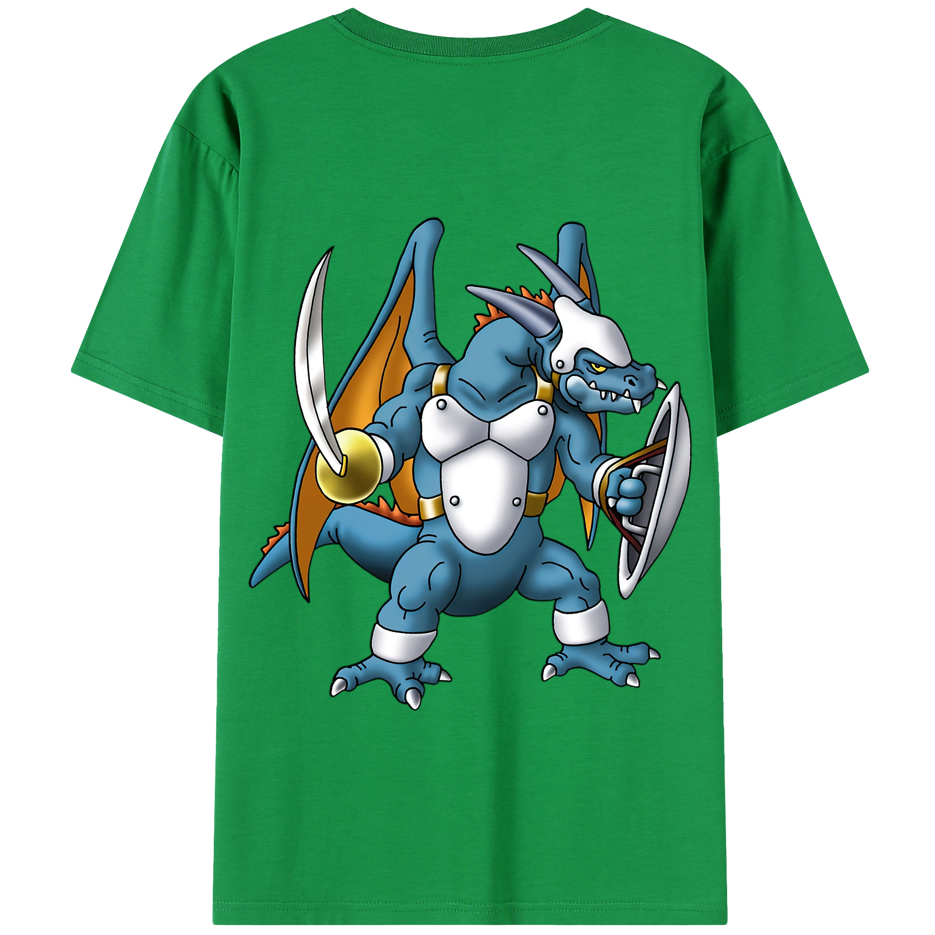 （画像用） ドラゴンクエスト Doragon Kuesuto Dragon Quest 綿100％半袖Tシャツ（背面プリント）