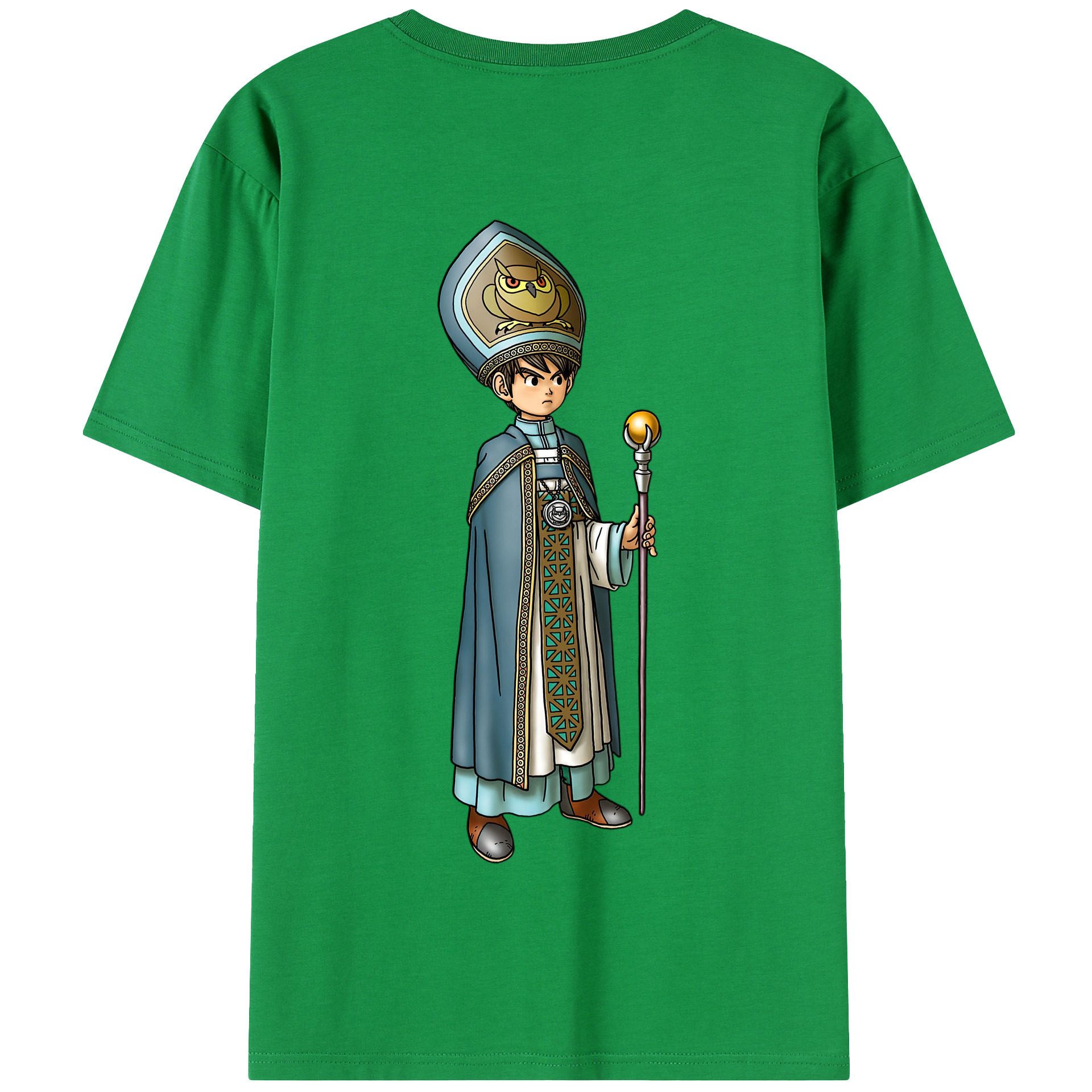 （画像用） ドラゴンクエスト Doragon Kuesuto Dragon Quest 綿100％半袖Tシャツ（背面プリント）