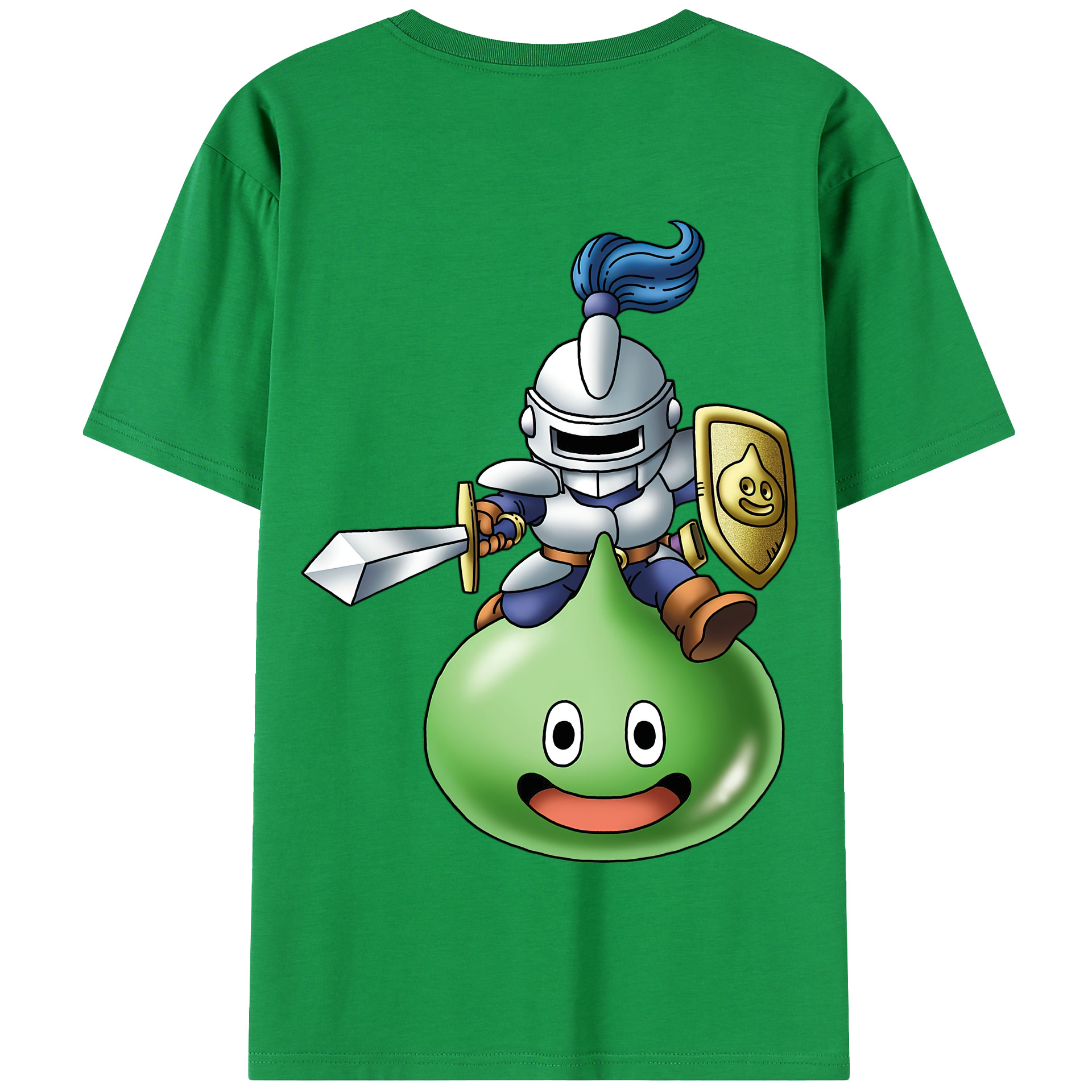 （画像用） ドラゴンクエスト Doragon Kuesuto Dragon Quest 綿100％半袖Tシャツ（背面プリント）