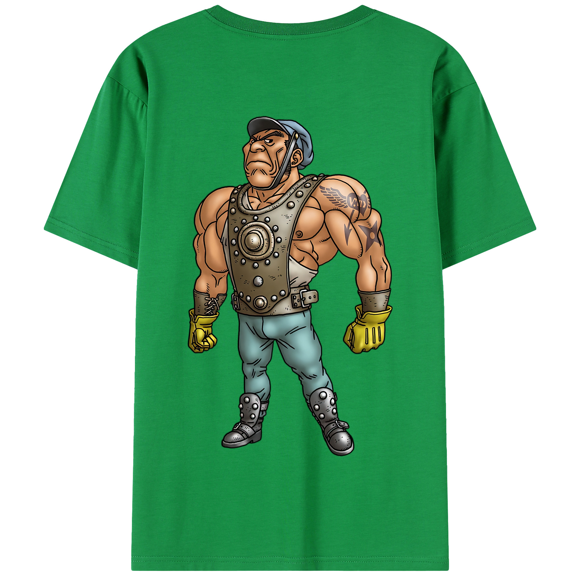 （画像用） ドラゴンクエスト Doragon Kuesuto Dragon Quest 綿100％半袖Tシャツ（背面プリント）