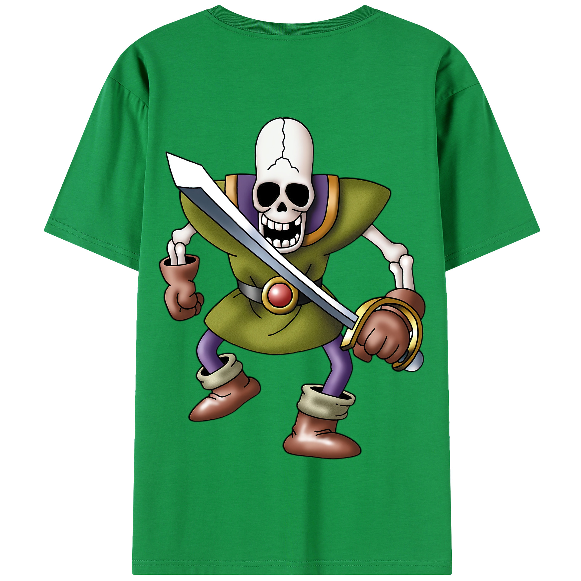 （画像用） ドラゴンクエスト Doragon Kuesuto Dragon Quest 綿100％半袖Tシャツ（背面プリント）