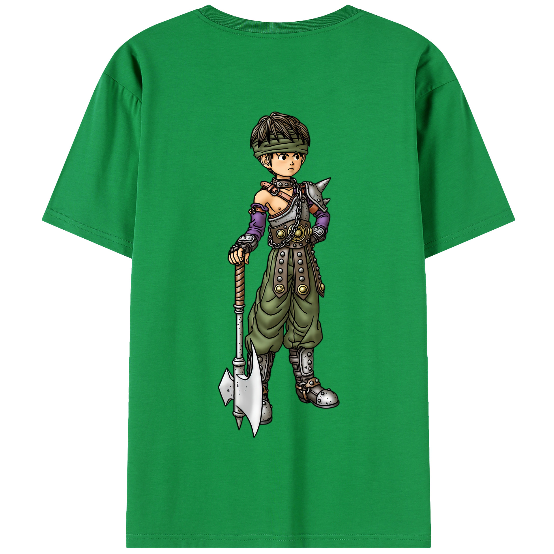 （画像用） ドラゴンクエスト Doragon Kuesuto Dragon Quest 綿100％半袖Tシャツ（背面プリント）