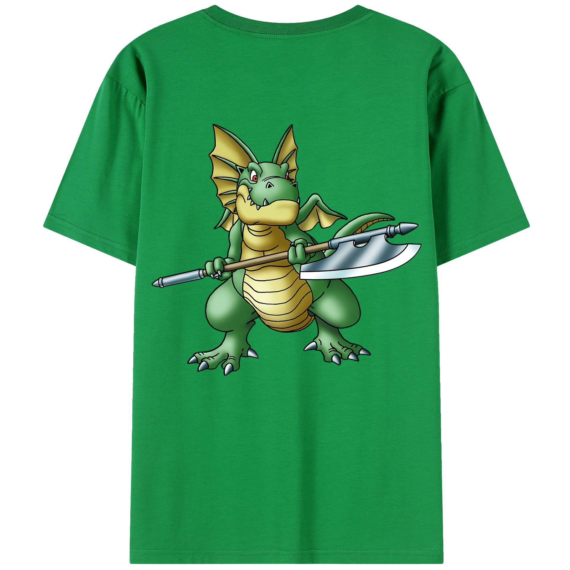 （画像用） ドラゴンクエスト Doragon Kuesuto Dragon Quest 綿100％半袖Tシャツ（背面プリント）