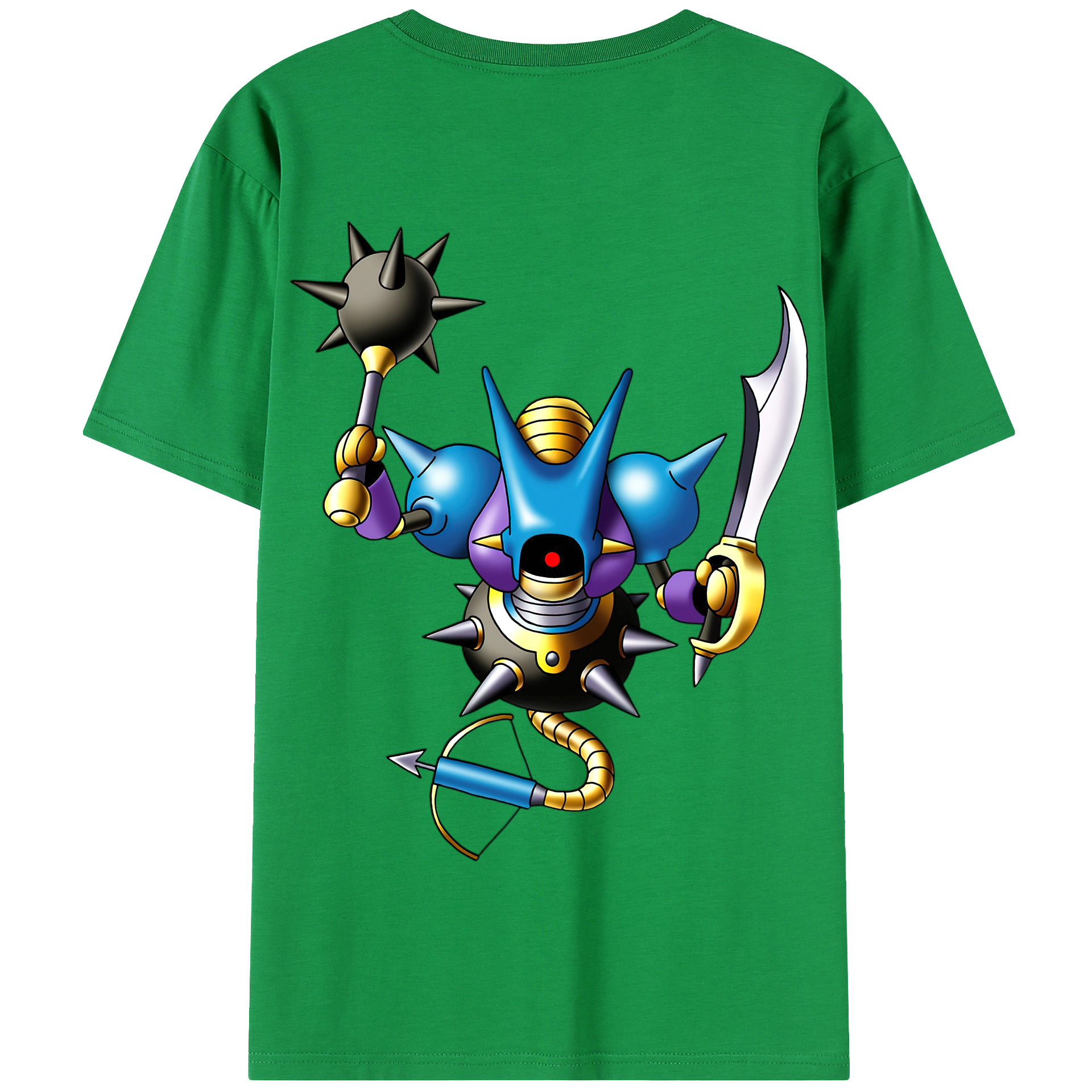（画像用） ドラゴンクエスト Doragon Kuesuto Dragon Quest 綿100％半袖Tシャツ（背面プリント）