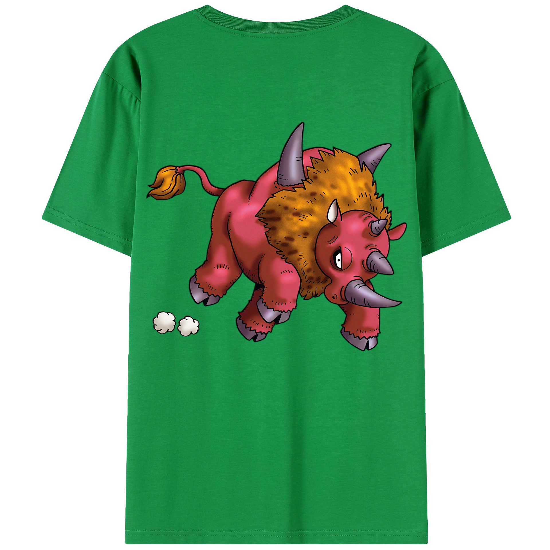（画像用） ドラゴンクエスト Doragon Kuesuto Dragon Quest 綿100％半袖Tシャツ（背面プリント）