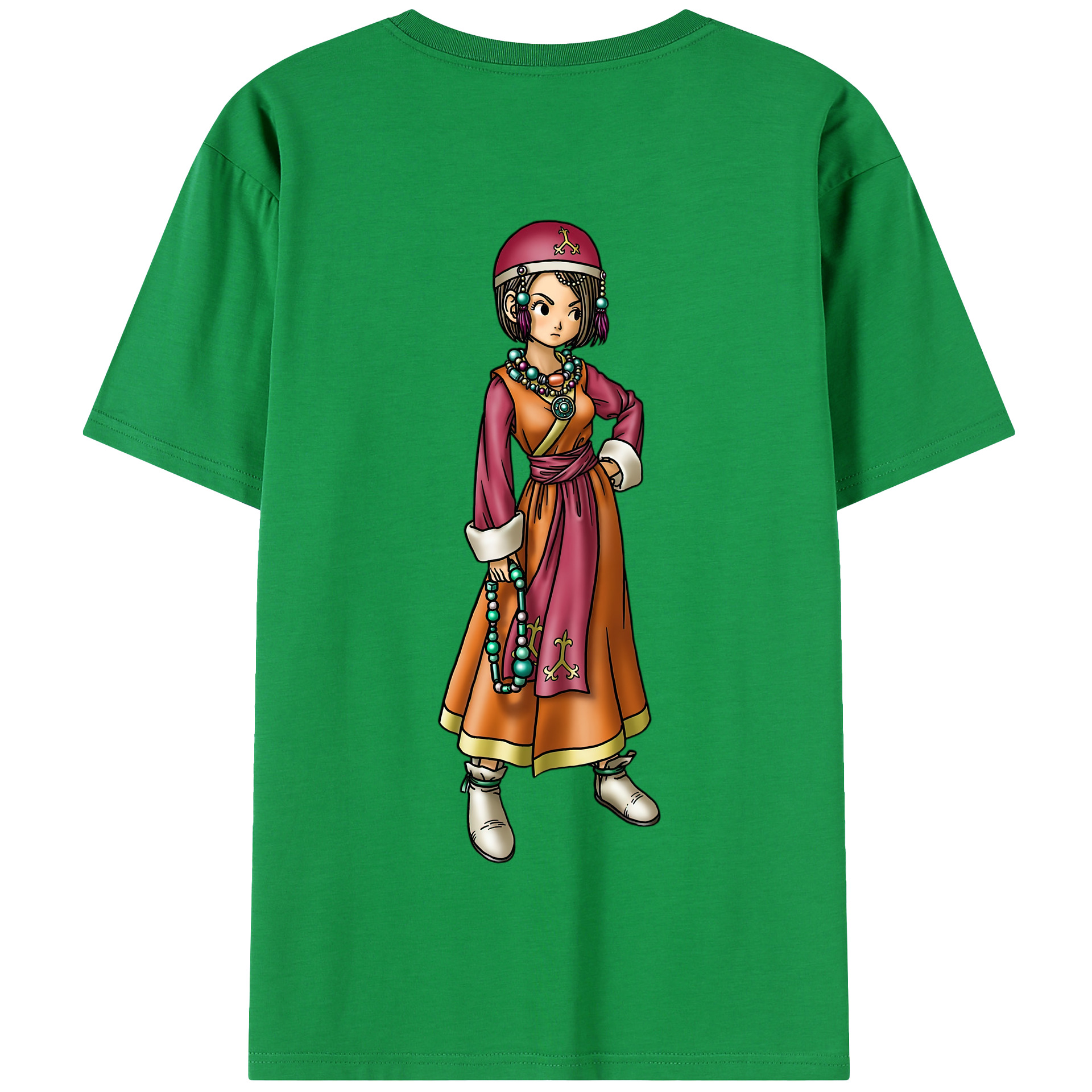 （画像用） ドラゴンクエスト Doragon Kuesuto Dragon Quest 綿100％半袖Tシャツ（背面プリント）