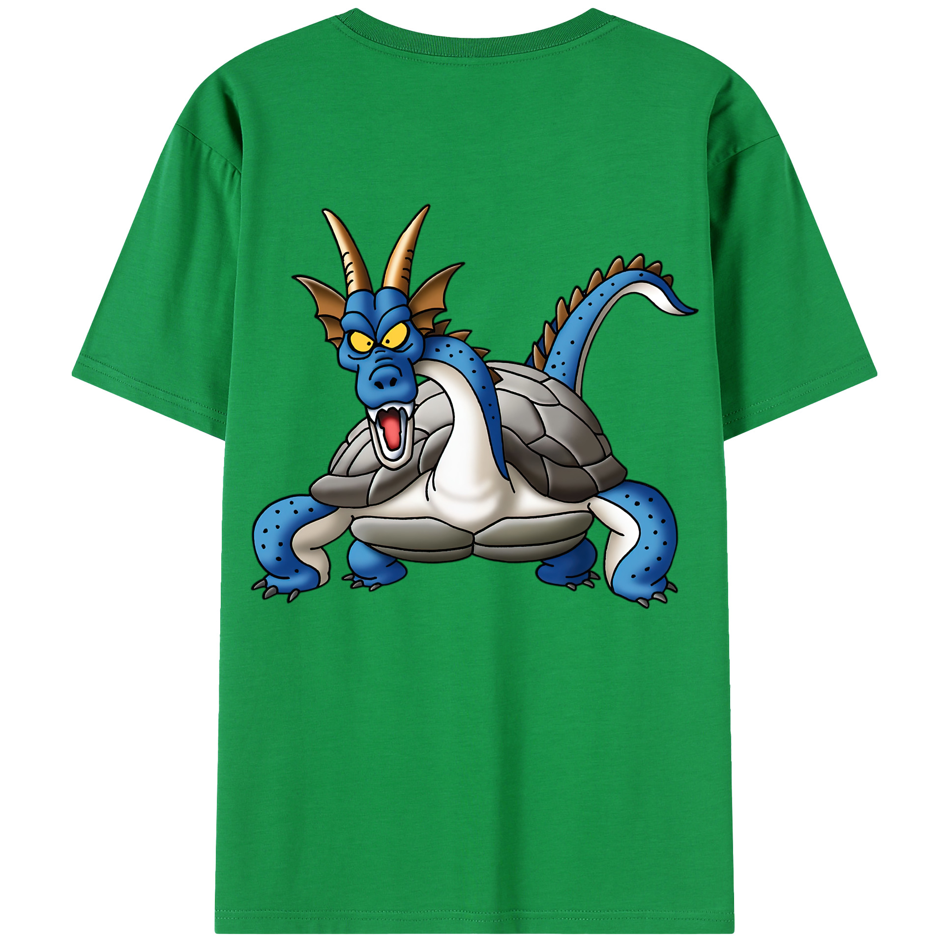 （画像用） ドラゴンクエスト Doragon Kuesuto Dragon Quest 綿100％半袖Tシャツ（背面プリント）