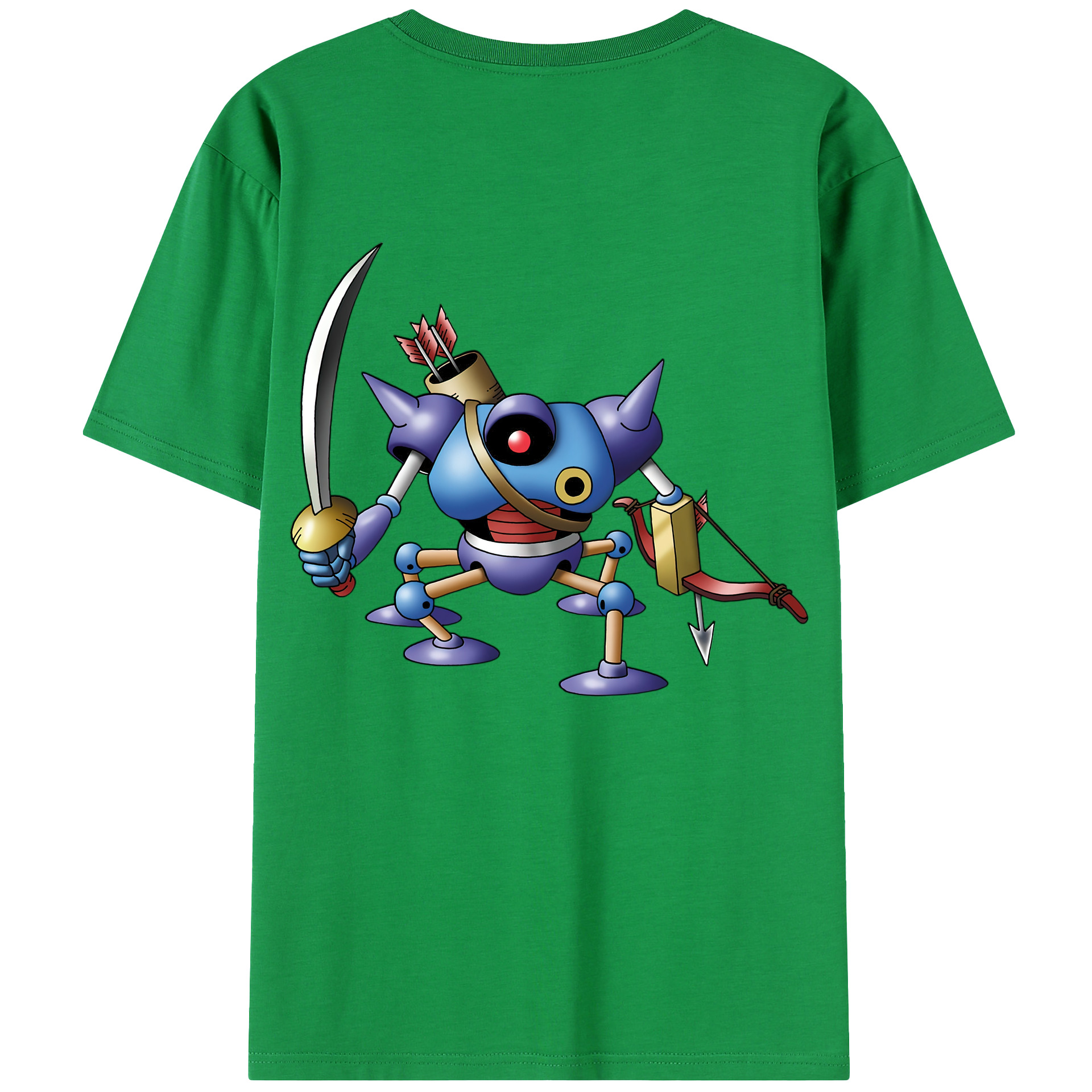 （画像用） ドラゴンクエスト Doragon Kuesuto Dragon Quest 綿100％半袖Tシャツ（背面プリント）