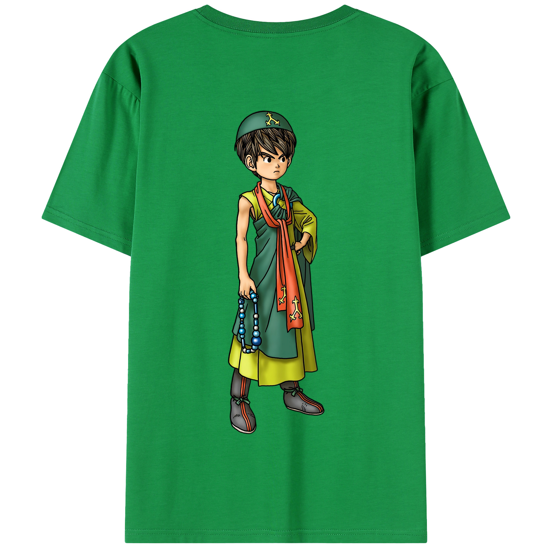 （画像用） ドラゴンクエスト Doragon Kuesuto Dragon Quest 綿100％半袖Tシャツ（背面プリント）
