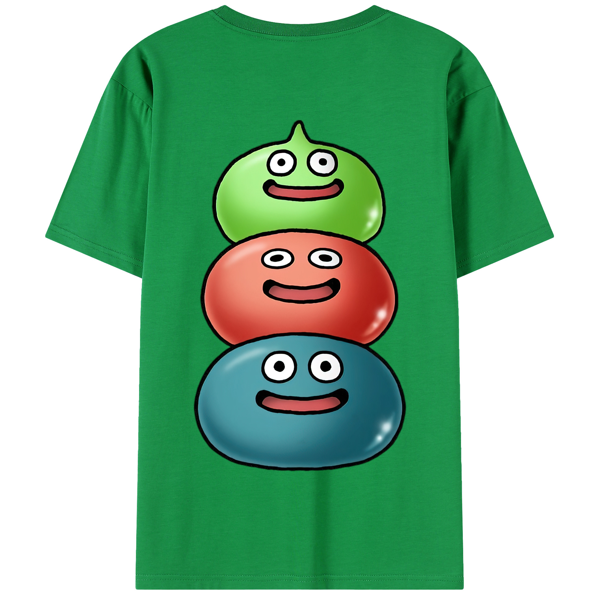（画像用） ドラゴンクエスト Doragon Kuesuto Dragon Quest 綿100％半袖Tシャツ（背面プリント）