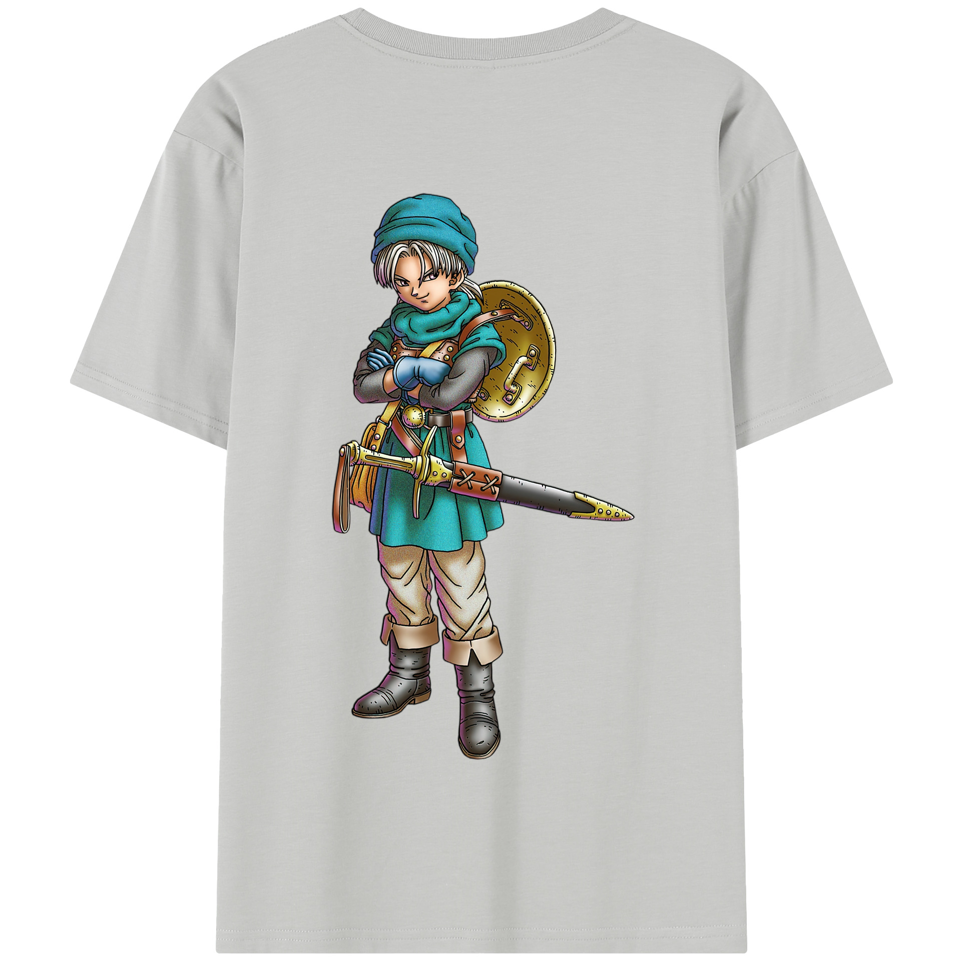 （画像用） ドラゴンクエスト Doragon Kuesuto Dragon Quest 綿100％半袖Tシャツ（背面プリント）