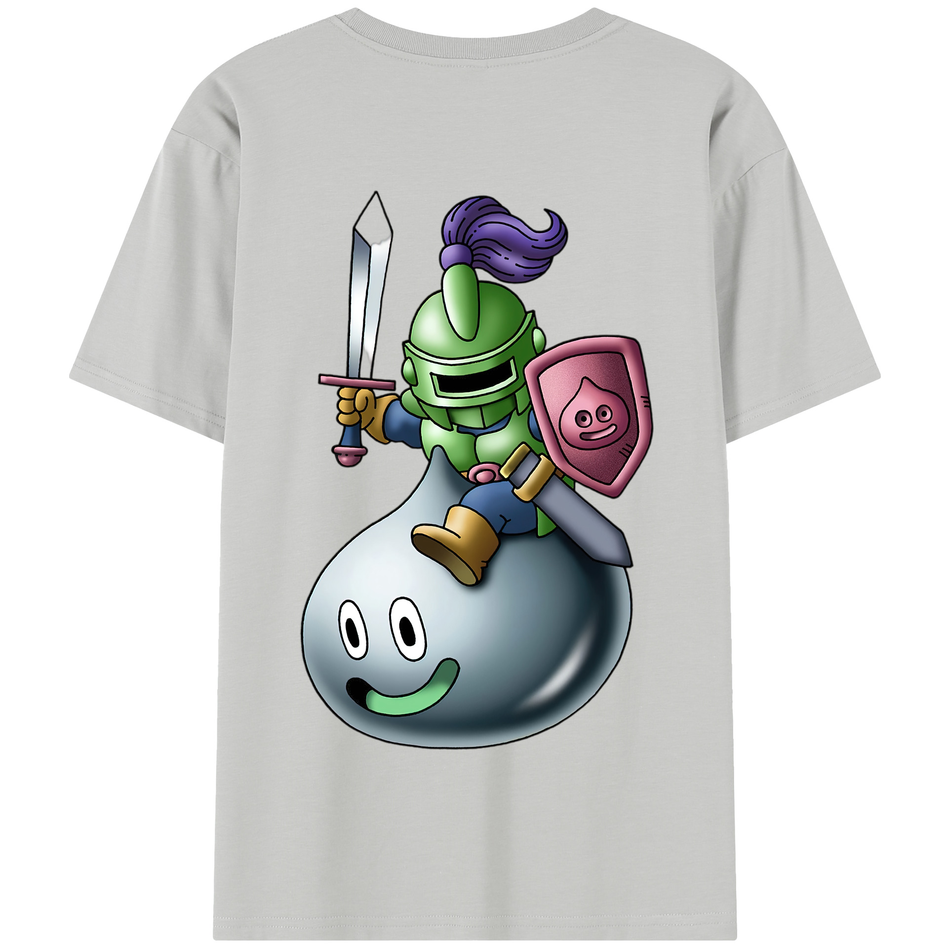 （画像用） ドラゴンクエスト Doragon Kuesuto Dragon Quest 綿100％半袖Tシャツ（背面プリント）