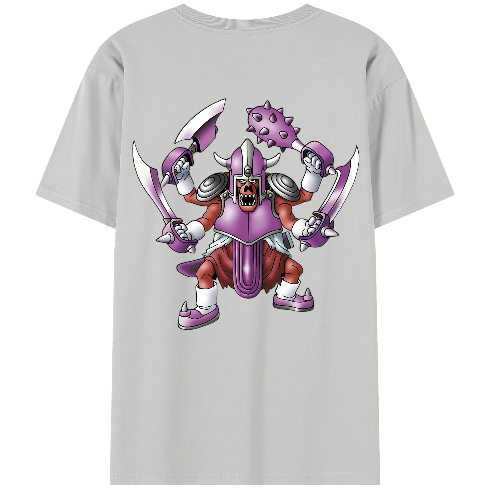 （画像用） ドラゴンクエスト Doragon Kuesuto Dragon Quest 綿100％半袖Tシャツ（背面プリント）