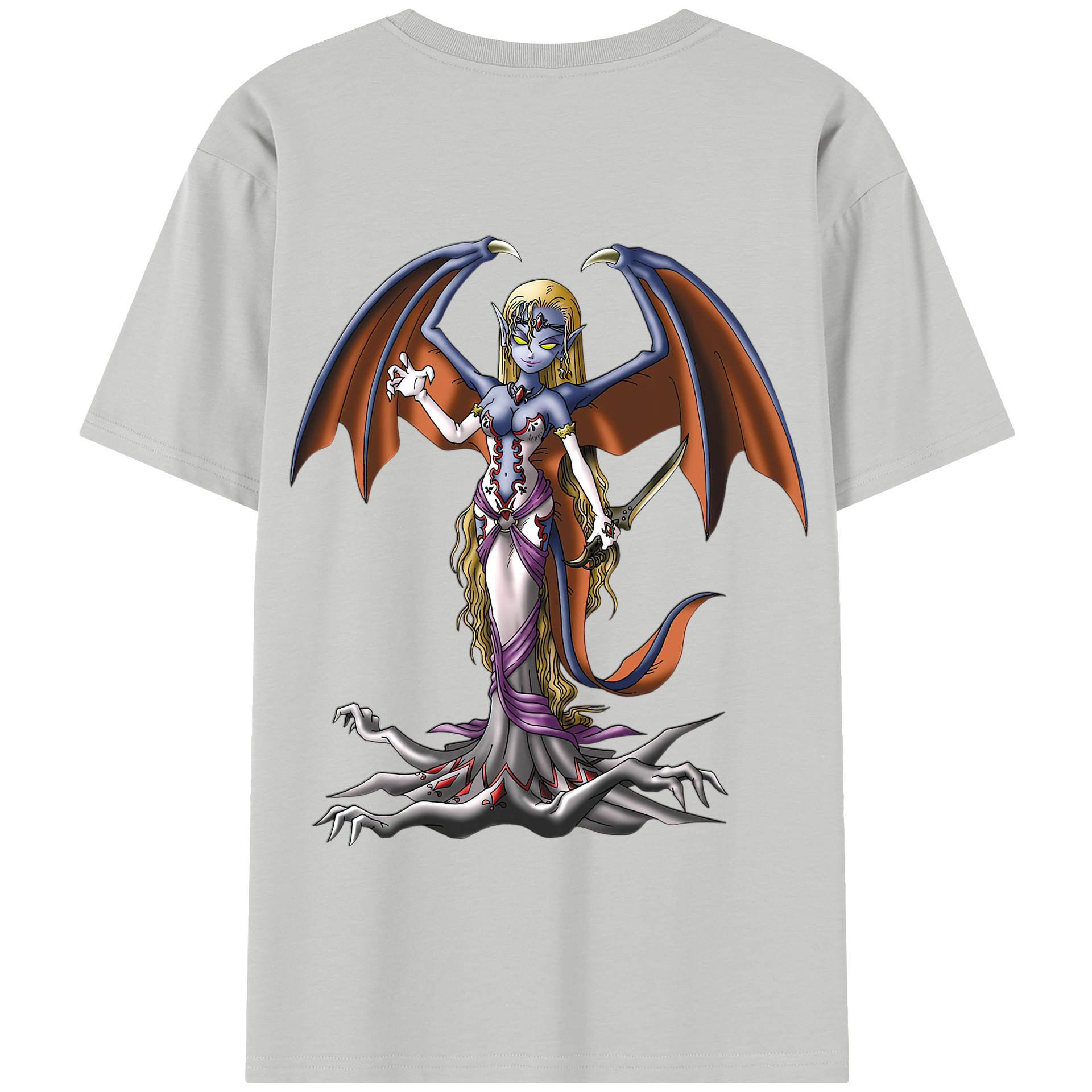 （画像用） ドラゴンクエスト Doragon Kuesuto Dragon Quest 綿100％半袖Tシャツ（背面プリント）