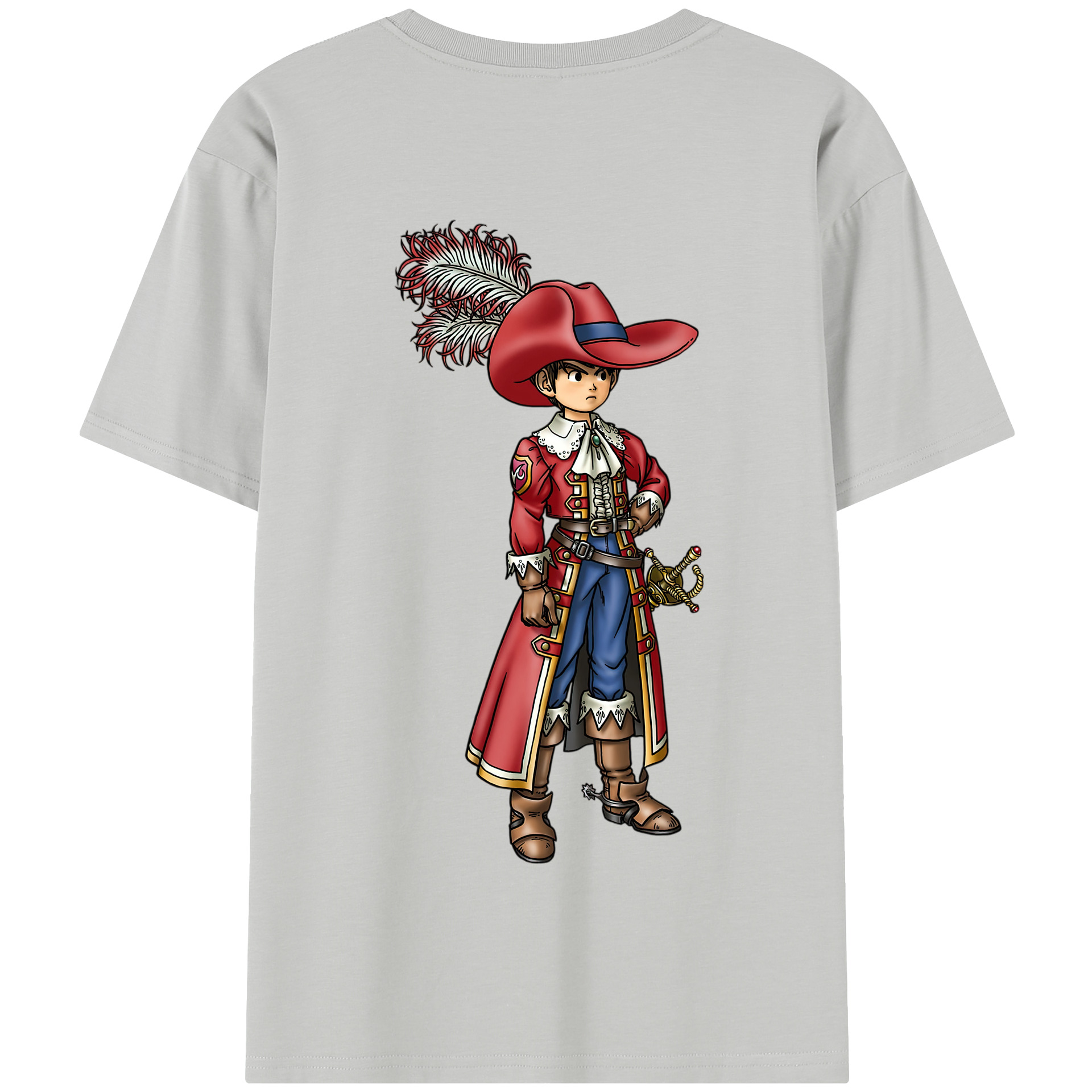 （画像用） ドラゴンクエスト Doragon Kuesuto Dragon Quest 綿100％半袖Tシャツ（背面プリント）