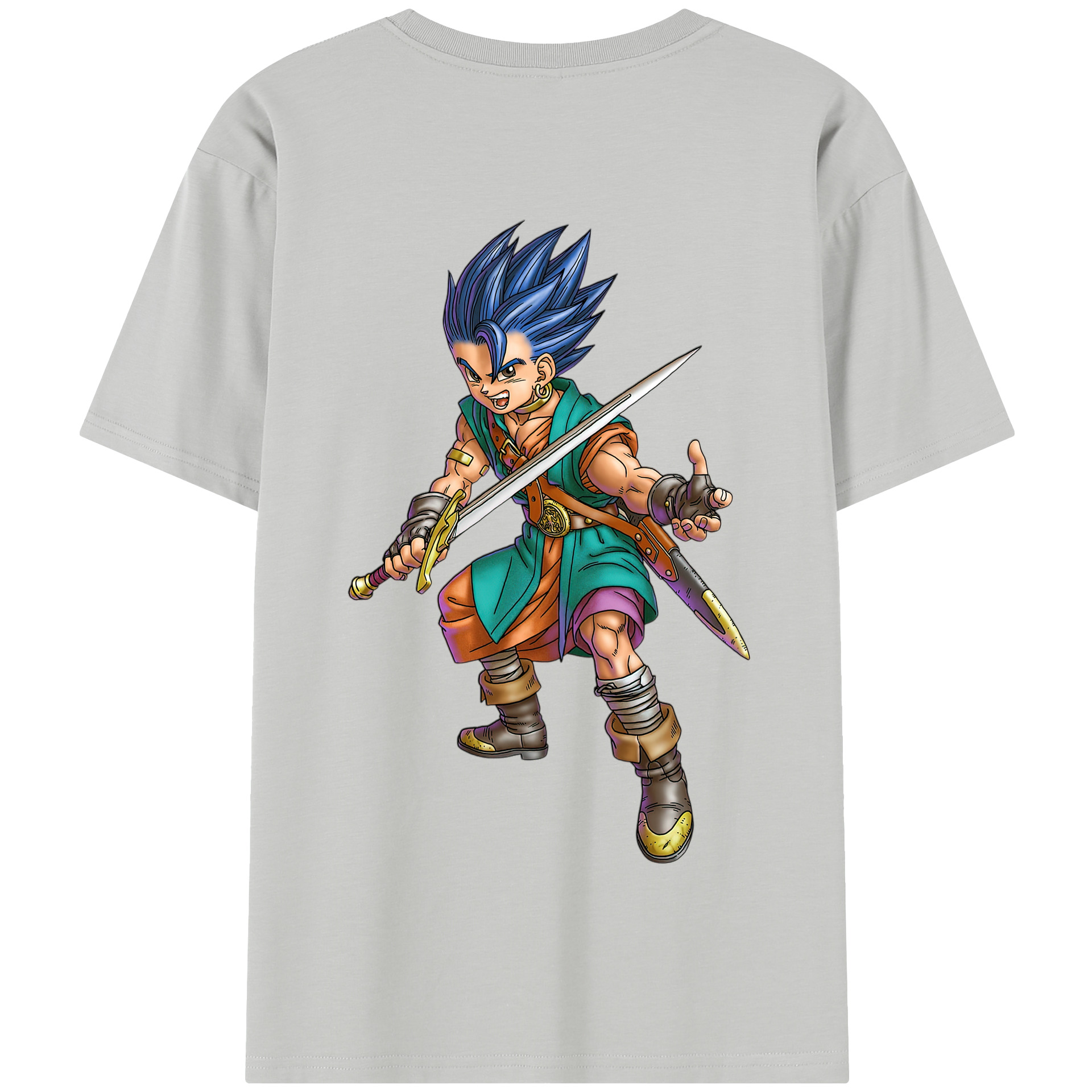 （画像用） ドラゴンクエスト Doragon Kuesuto Dragon Quest 綿100％半袖Tシャツ（背面プリント）