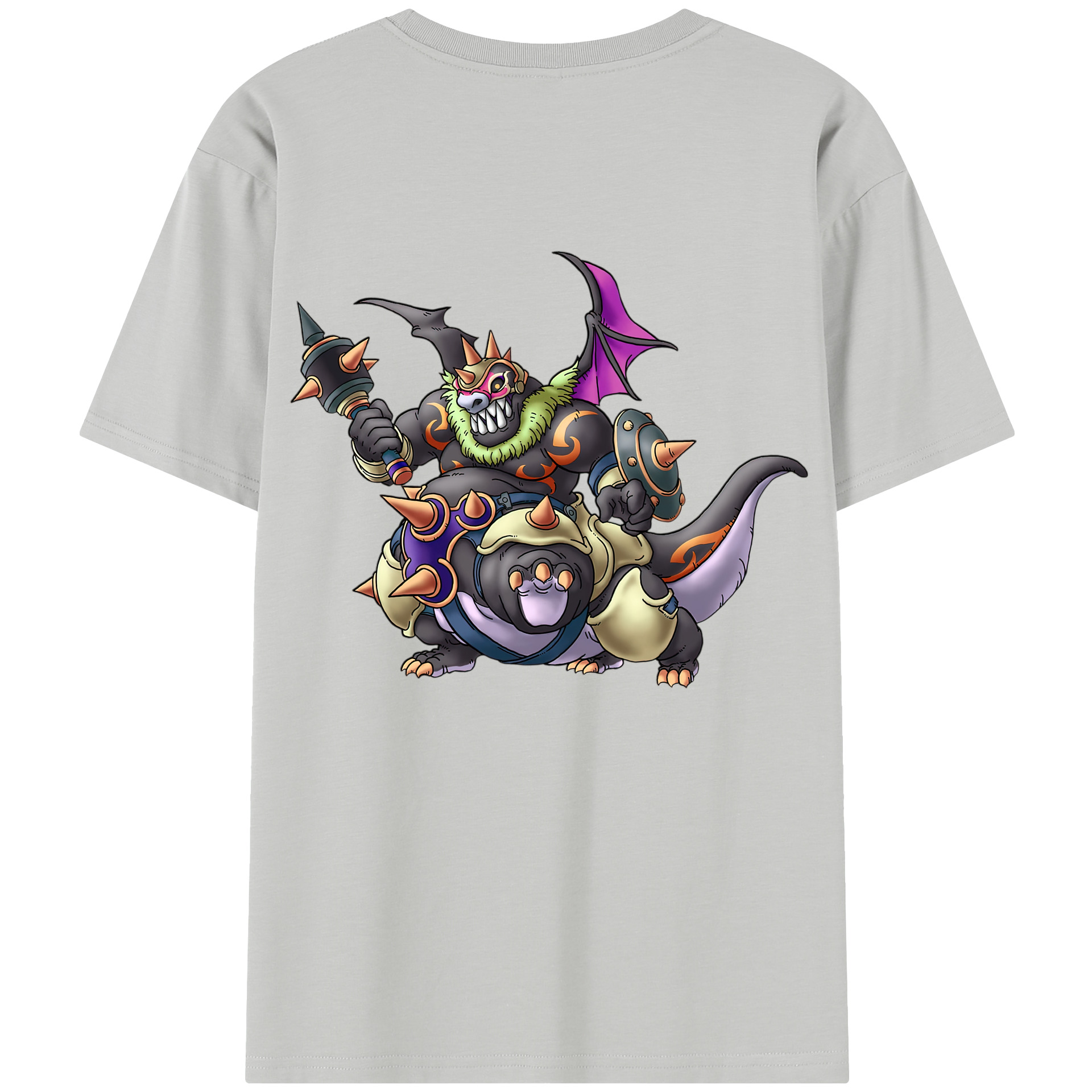 （画像用） ドラゴンクエスト Doragon Kuesuto Dragon Quest 綿100％半袖Tシャツ（背面プリント）
