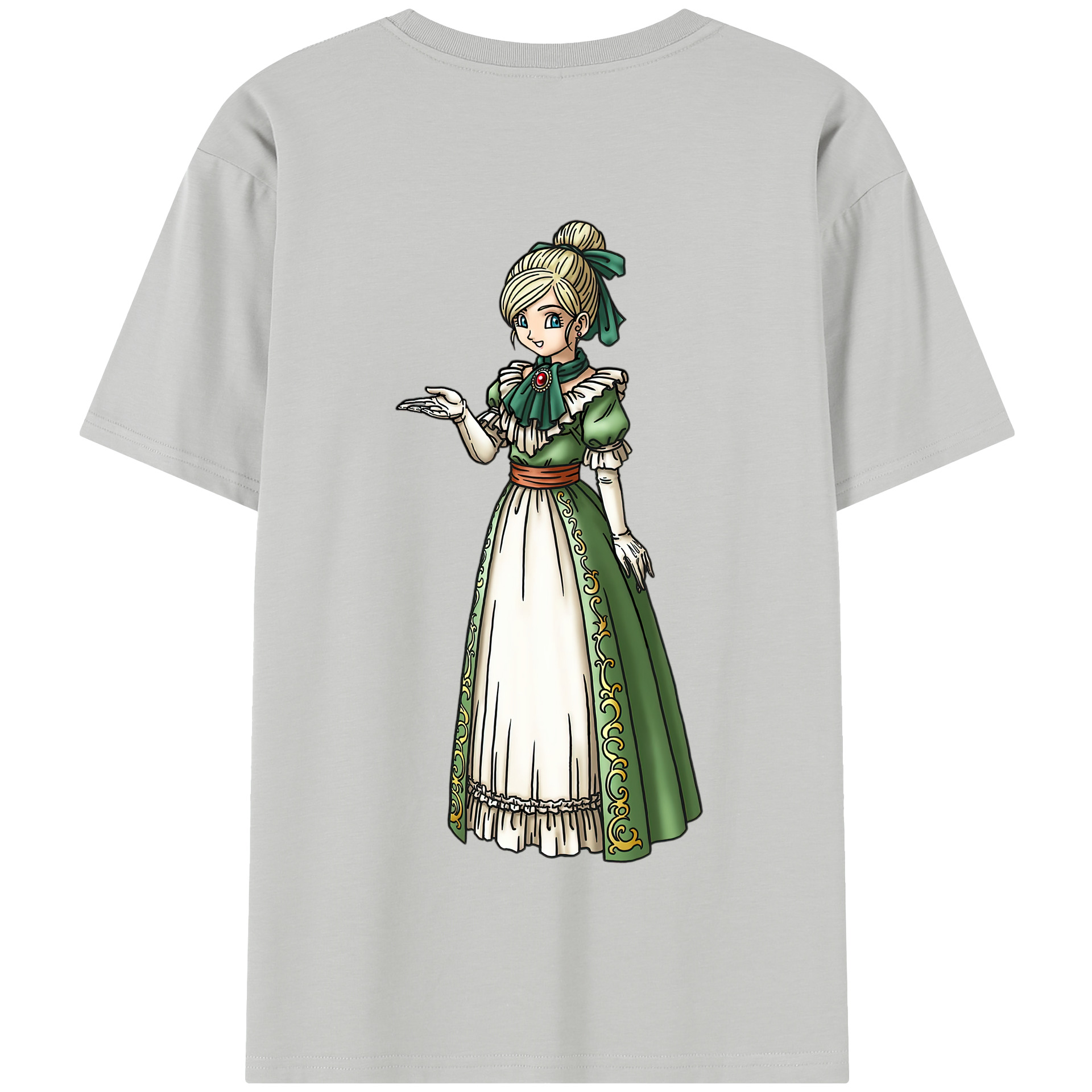 （画像用） ドラゴンクエスト Doragon Kuesuto Dragon Quest 綿100％半袖Tシャツ（背面プリント）