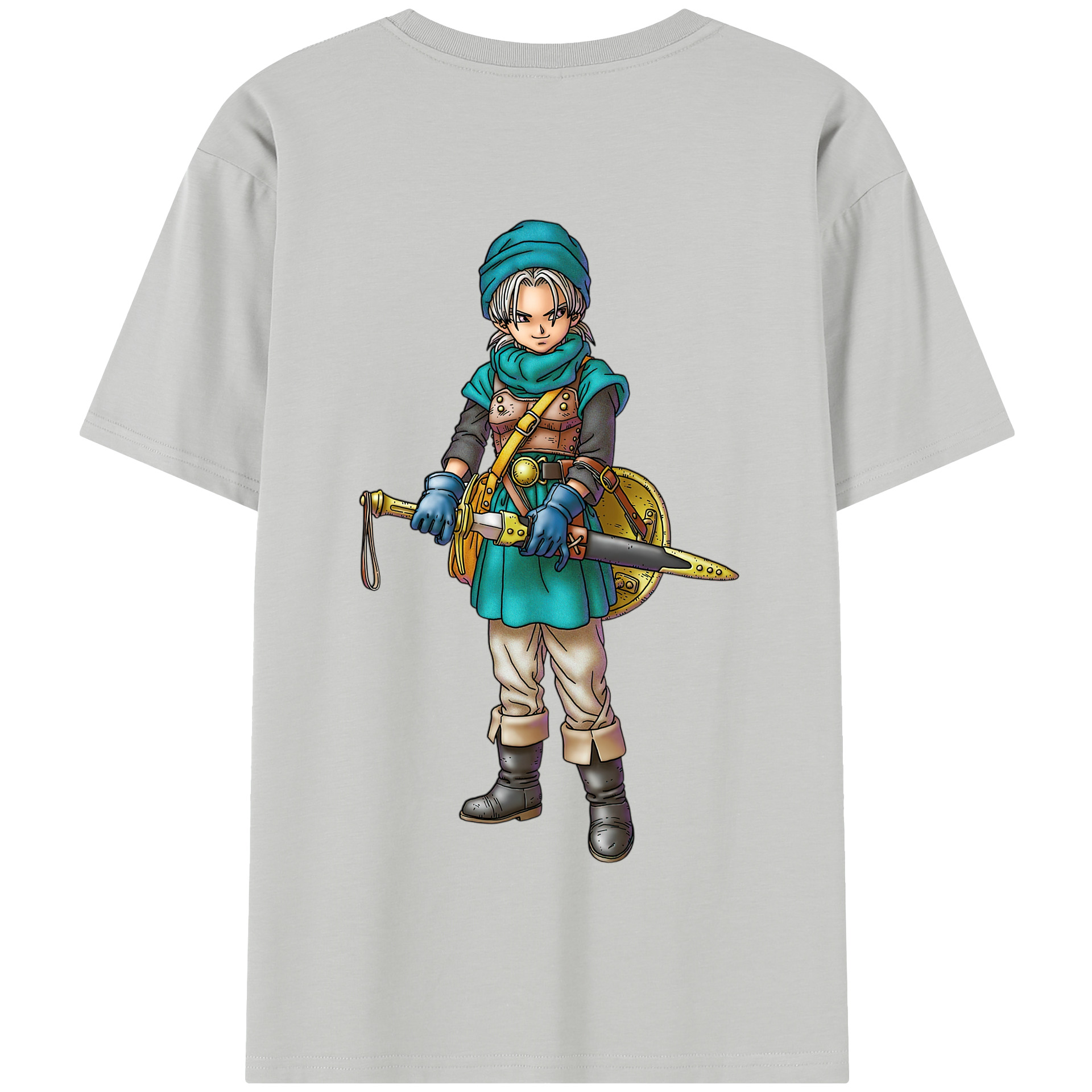（画像用） ドラゴンクエスト Doragon Kuesuto Dragon Quest 綿100％半袖Tシャツ（背面プリント）