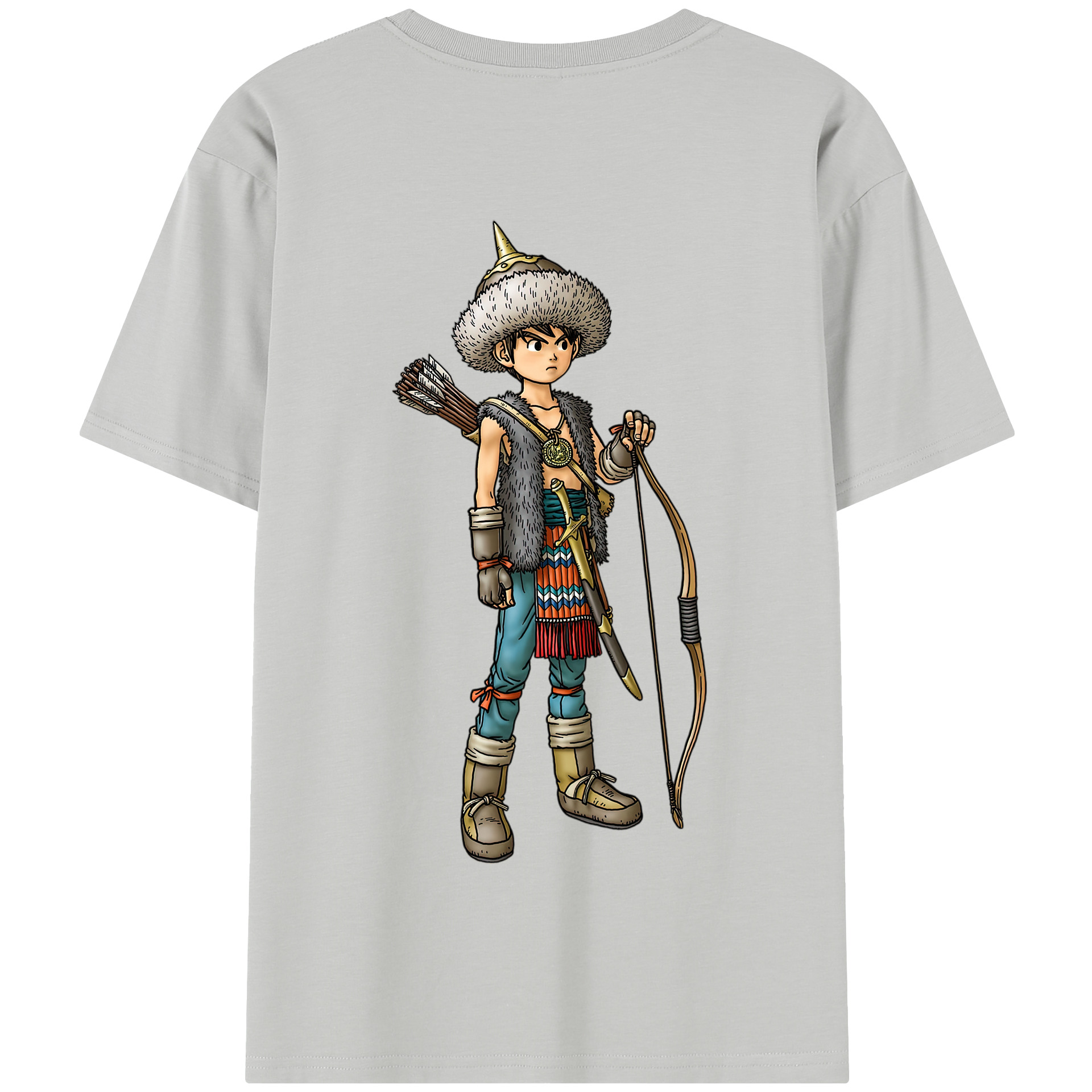 （画像用） ドラゴンクエスト Doragon Kuesuto Dragon Quest 綿100％半袖Tシャツ（背面プリント）