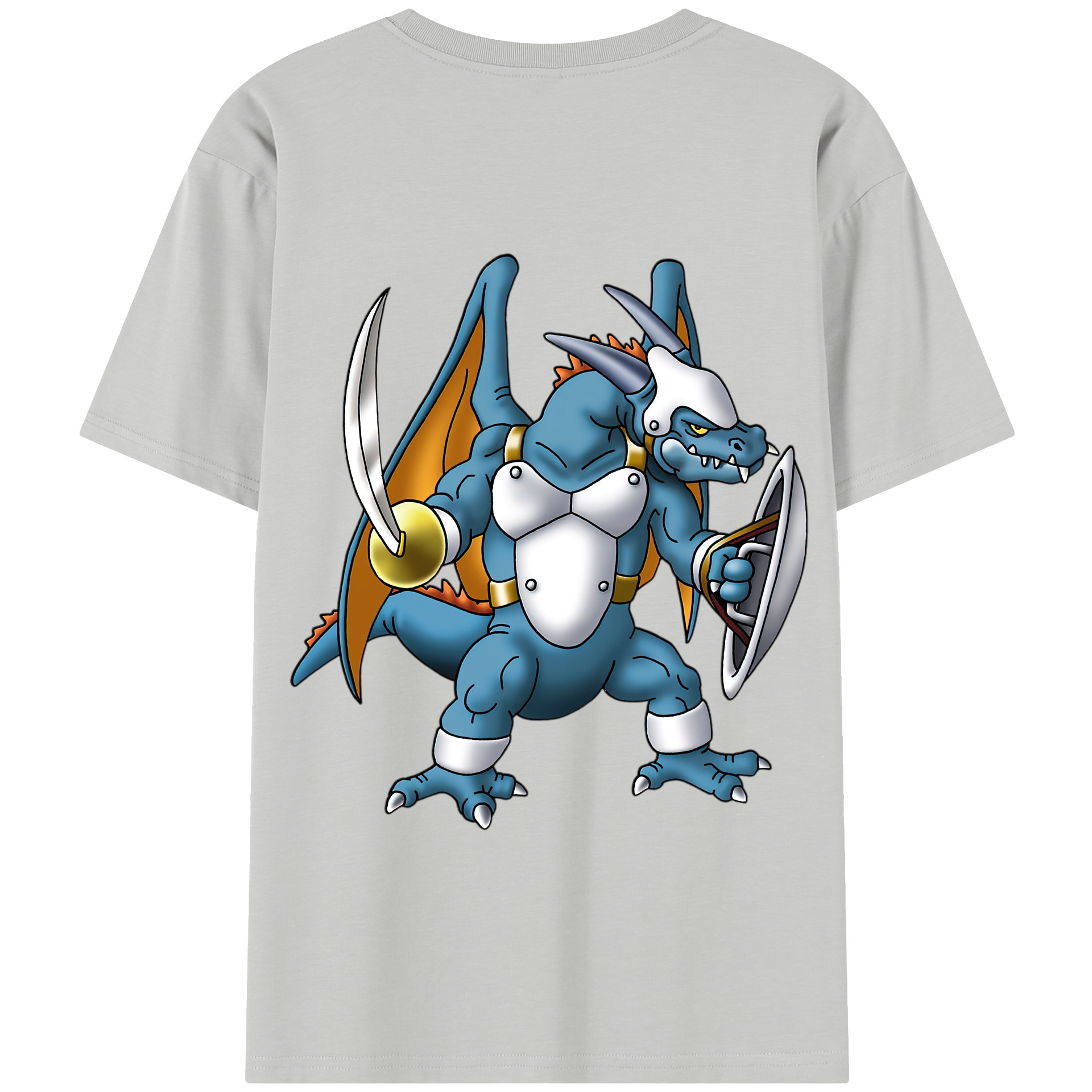 （画像用） ドラゴンクエスト Doragon Kuesuto Dragon Quest 綿100％半袖Tシャツ（背面プリント）