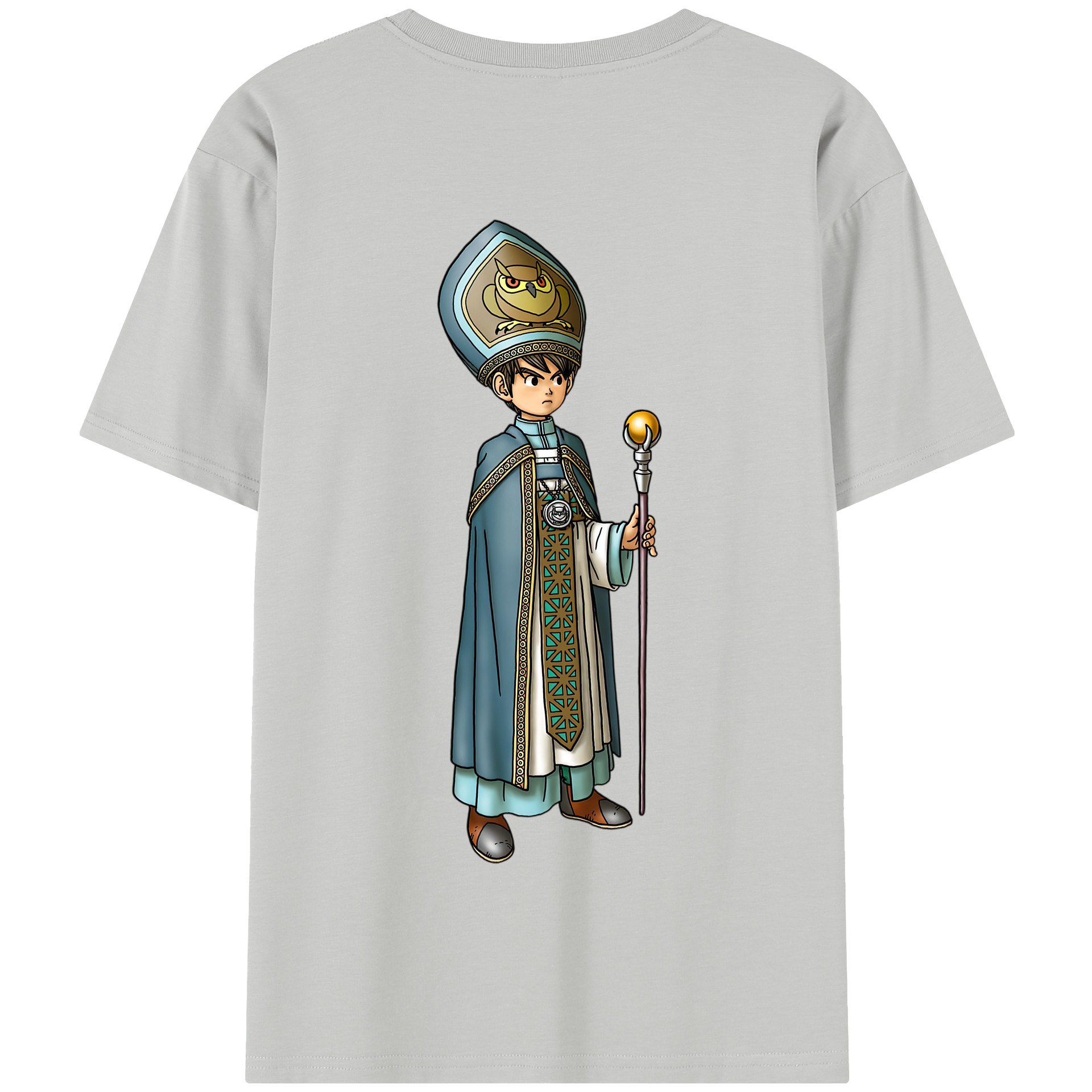 （画像用） ドラゴンクエスト Doragon Kuesuto Dragon Quest 綿100％半袖Tシャツ（背面プリント）