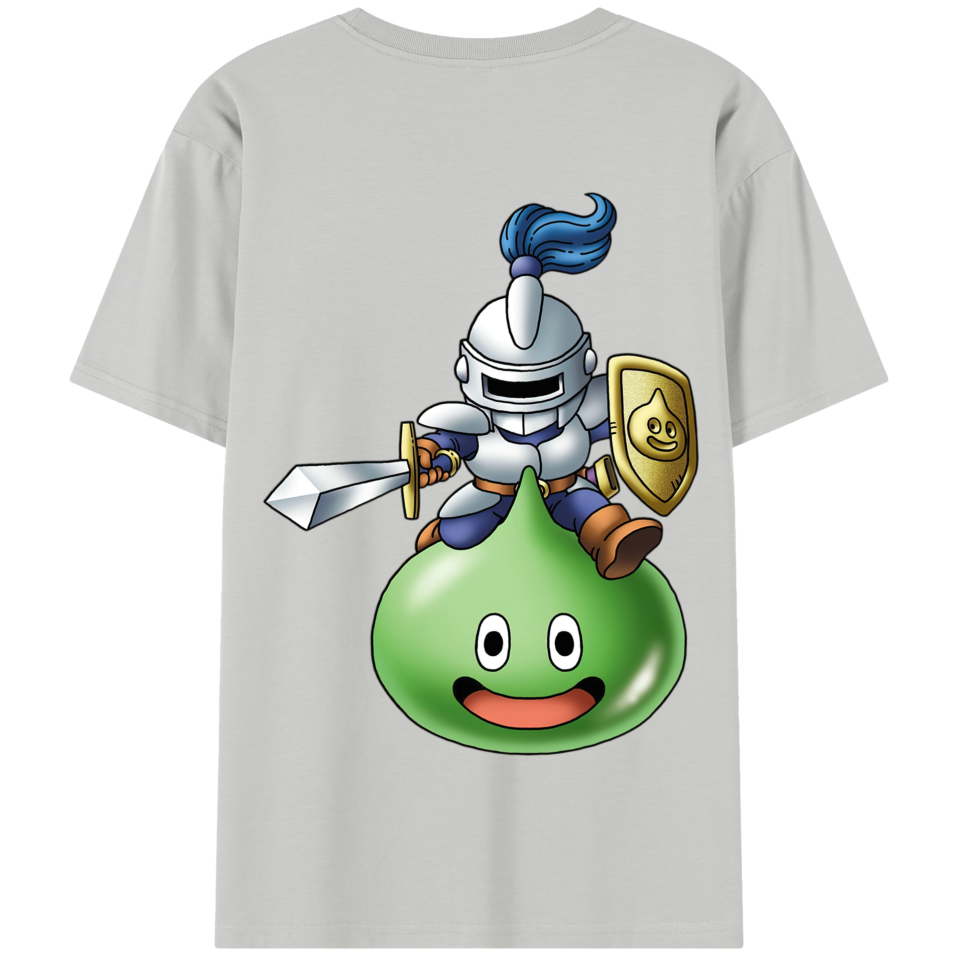 （画像用） ドラゴンクエスト Doragon Kuesuto Dragon Quest 綿100％半袖Tシャツ（背面プリント）