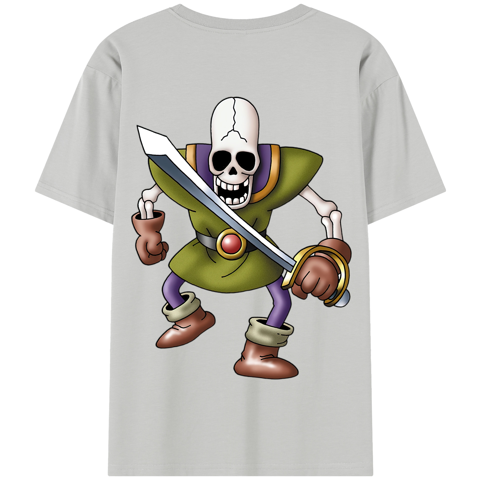（画像用） ドラゴンクエスト Doragon Kuesuto Dragon Quest 綿100％半袖Tシャツ（背面プリント）