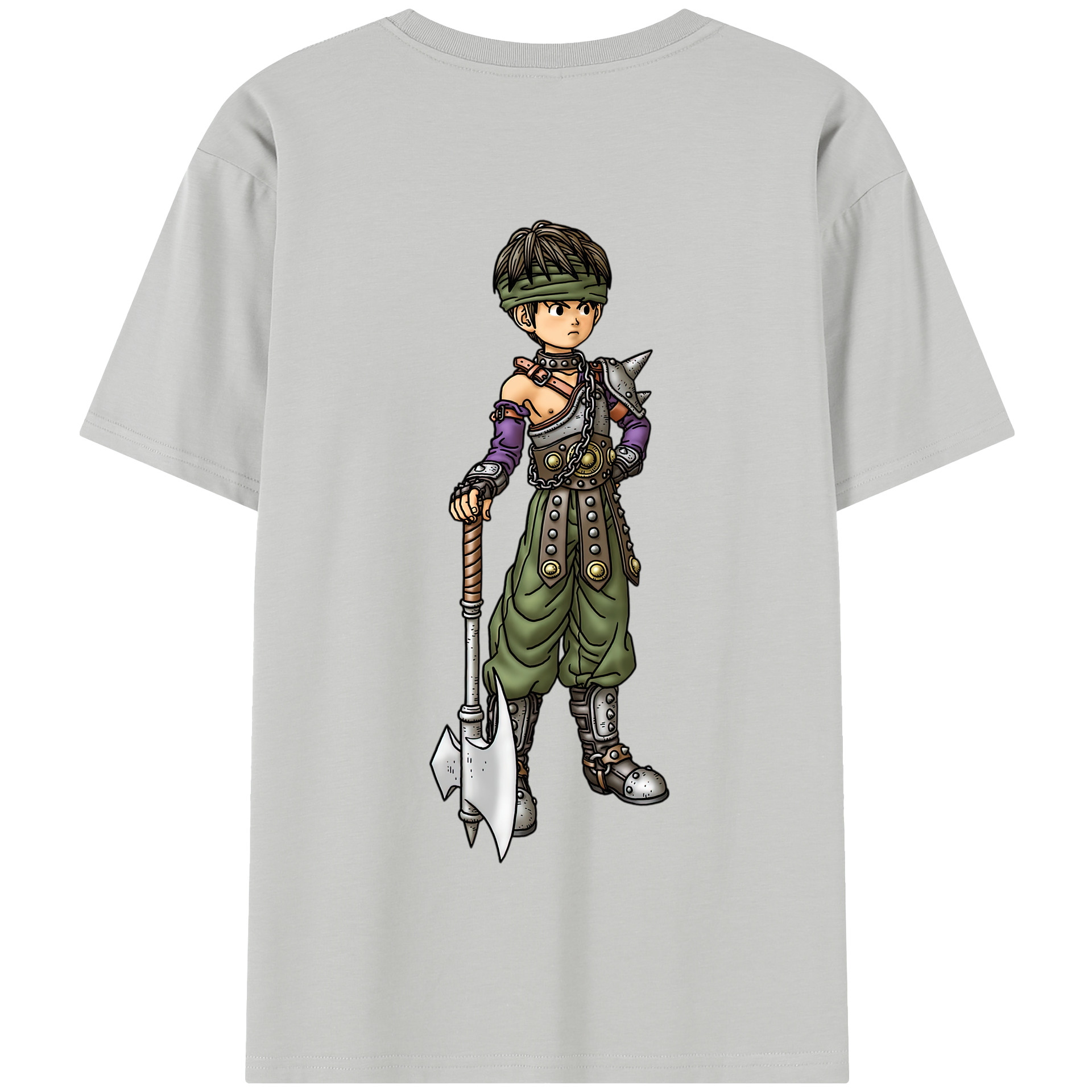 （画像用） ドラゴンクエスト Doragon Kuesuto Dragon Quest 綿100％半袖Tシャツ（背面プリント）