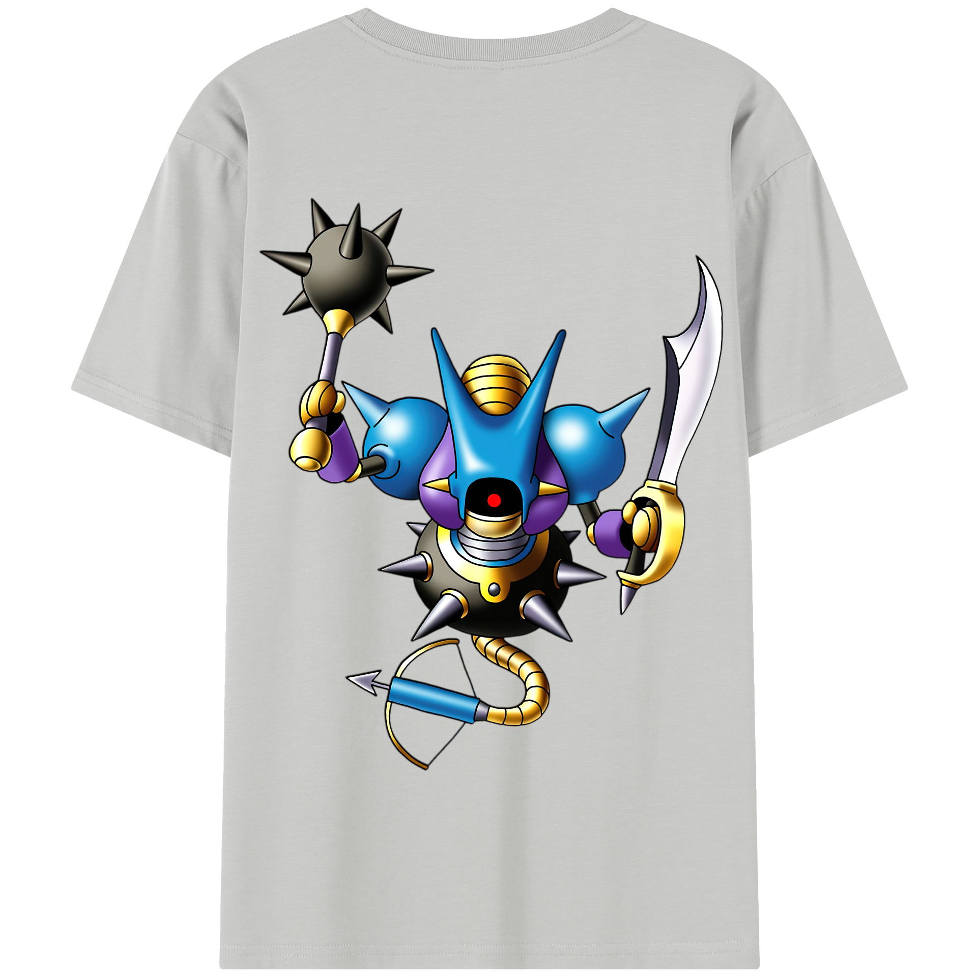 （画像用） ドラゴンクエスト Doragon Kuesuto Dragon Quest 綿100％半袖Tシャツ（背面プリント）
