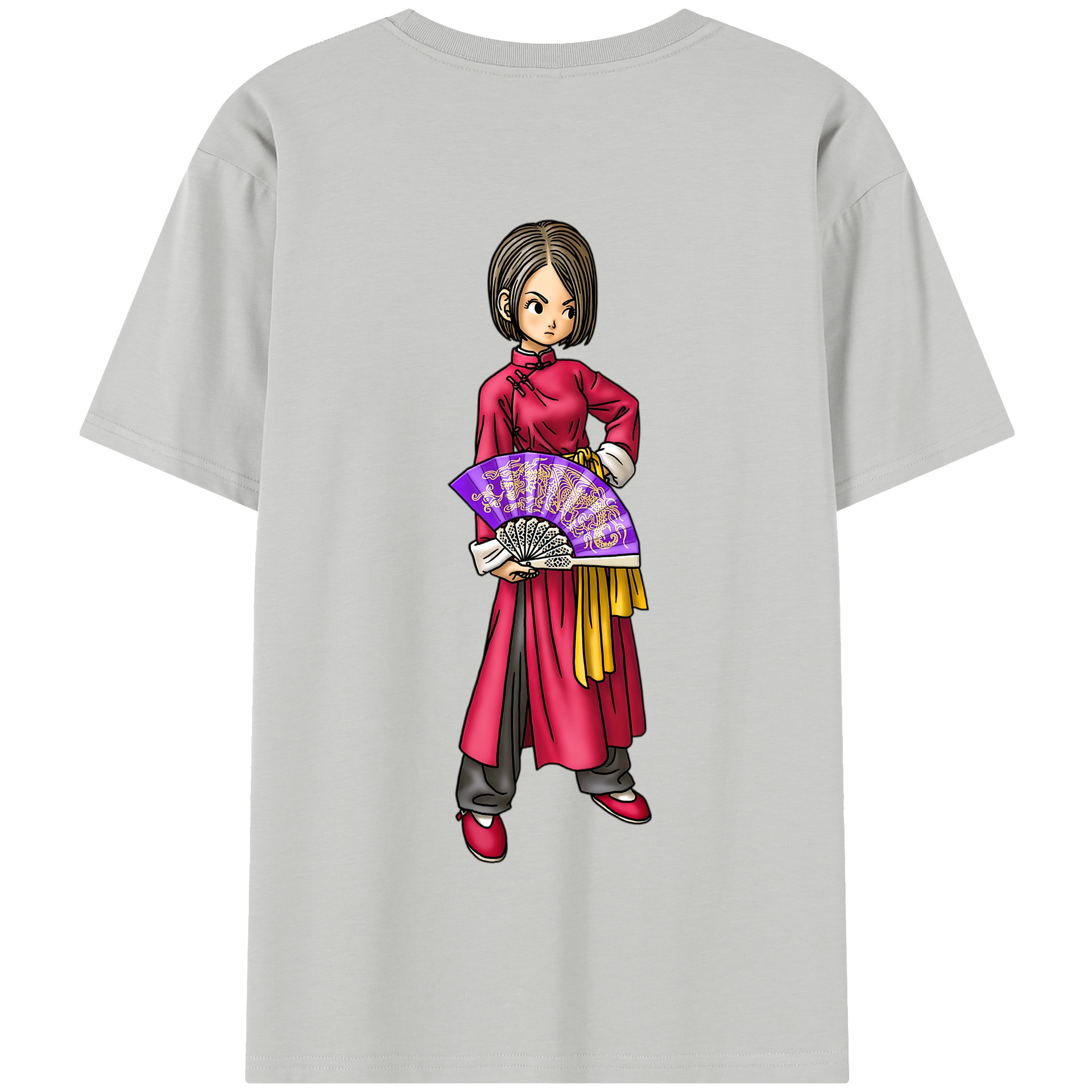 （画像用） ドラゴンクエスト Doragon Kuesuto Dragon Quest 綿100％半袖Tシャツ（背面プリント）