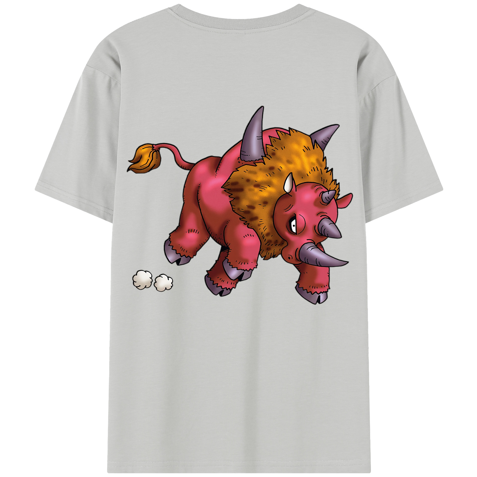 （画像用） ドラゴンクエスト Doragon Kuesuto Dragon Quest 綿100％半袖Tシャツ（背面プリント）