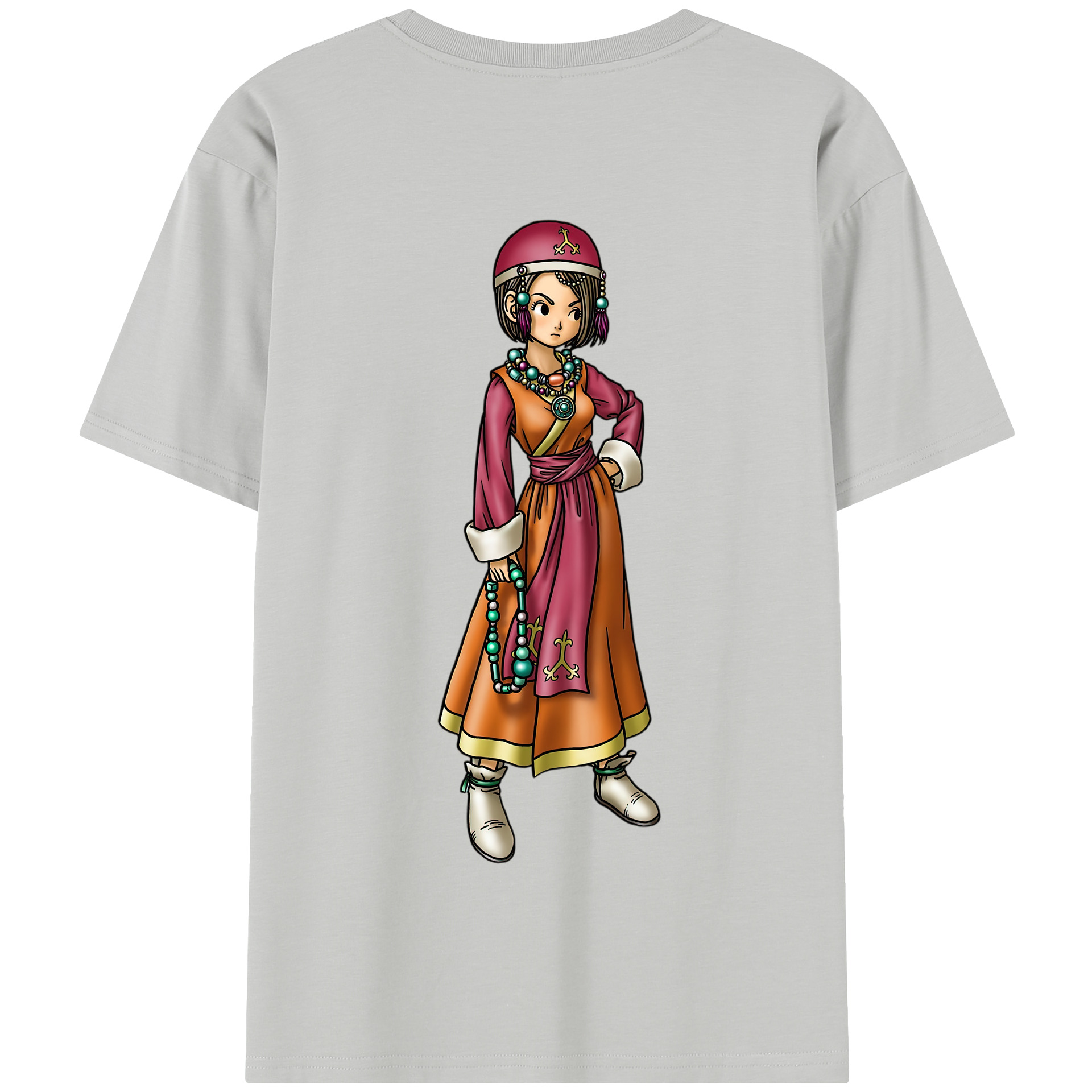 （画像用） ドラゴンクエスト Doragon Kuesuto Dragon Quest 綿100％半袖Tシャツ（背面プリント）
