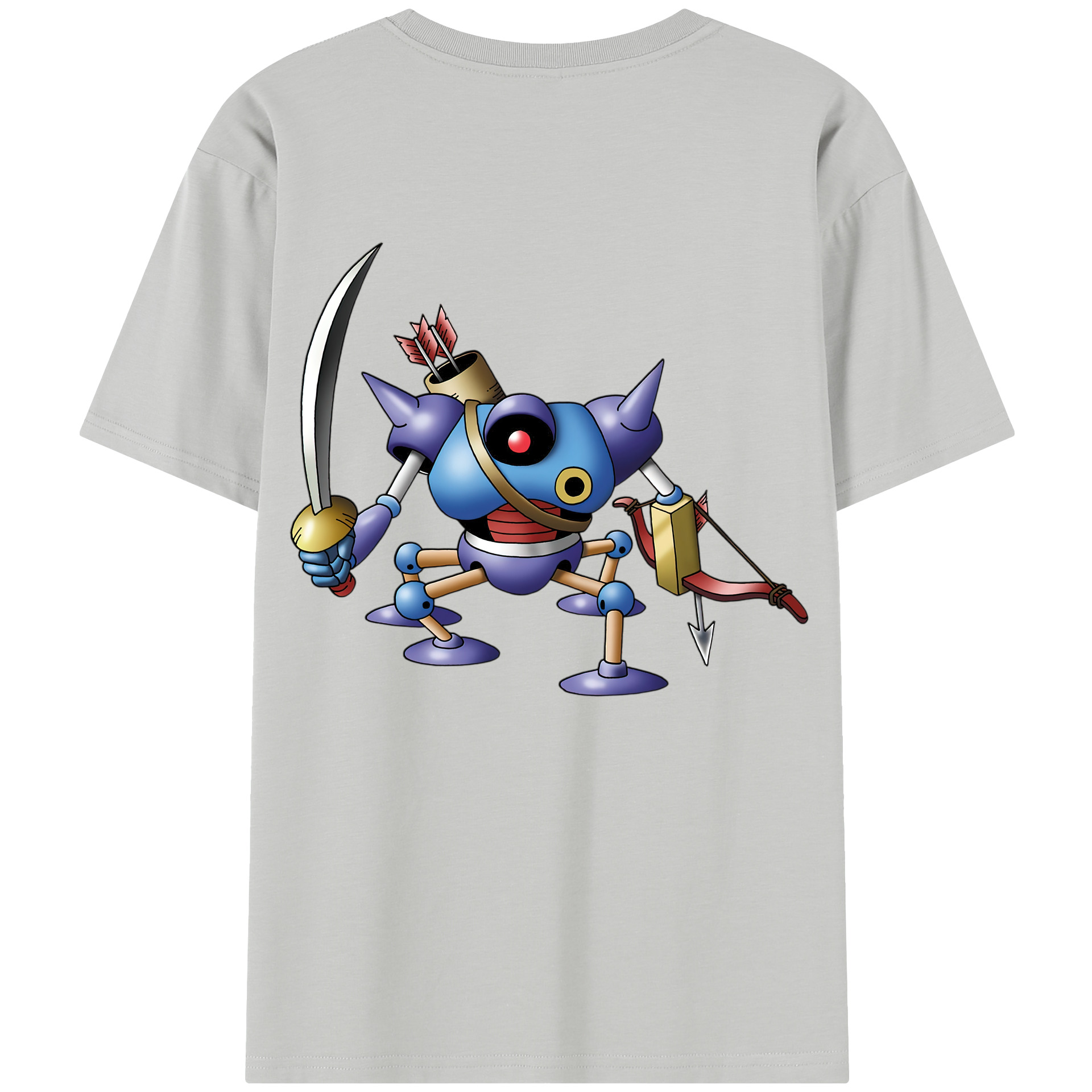 （画像用） ドラゴンクエスト Doragon Kuesuto Dragon Quest 綿100％半袖Tシャツ（背面プリント）