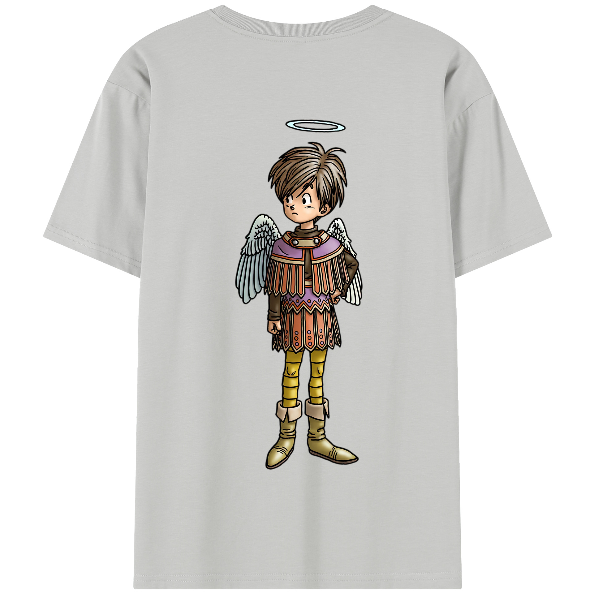 （画像用） ドラゴンクエスト Doragon Kuesuto Dragon Quest 綿100％半袖Tシャツ（背面プリント）