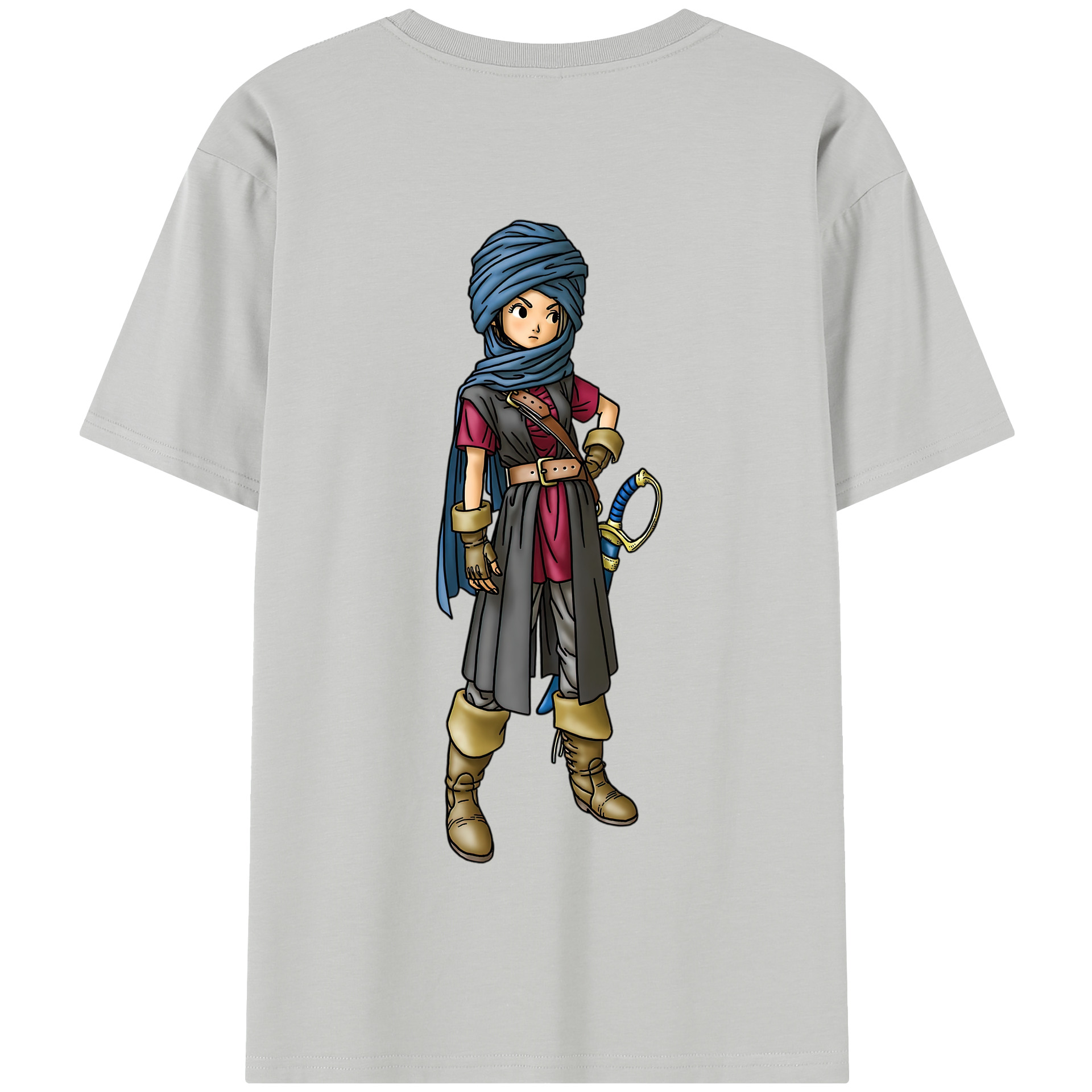 （画像用） ドラゴンクエスト Doragon Kuesuto Dragon Quest 綿100％半袖Tシャツ（背面プリント）