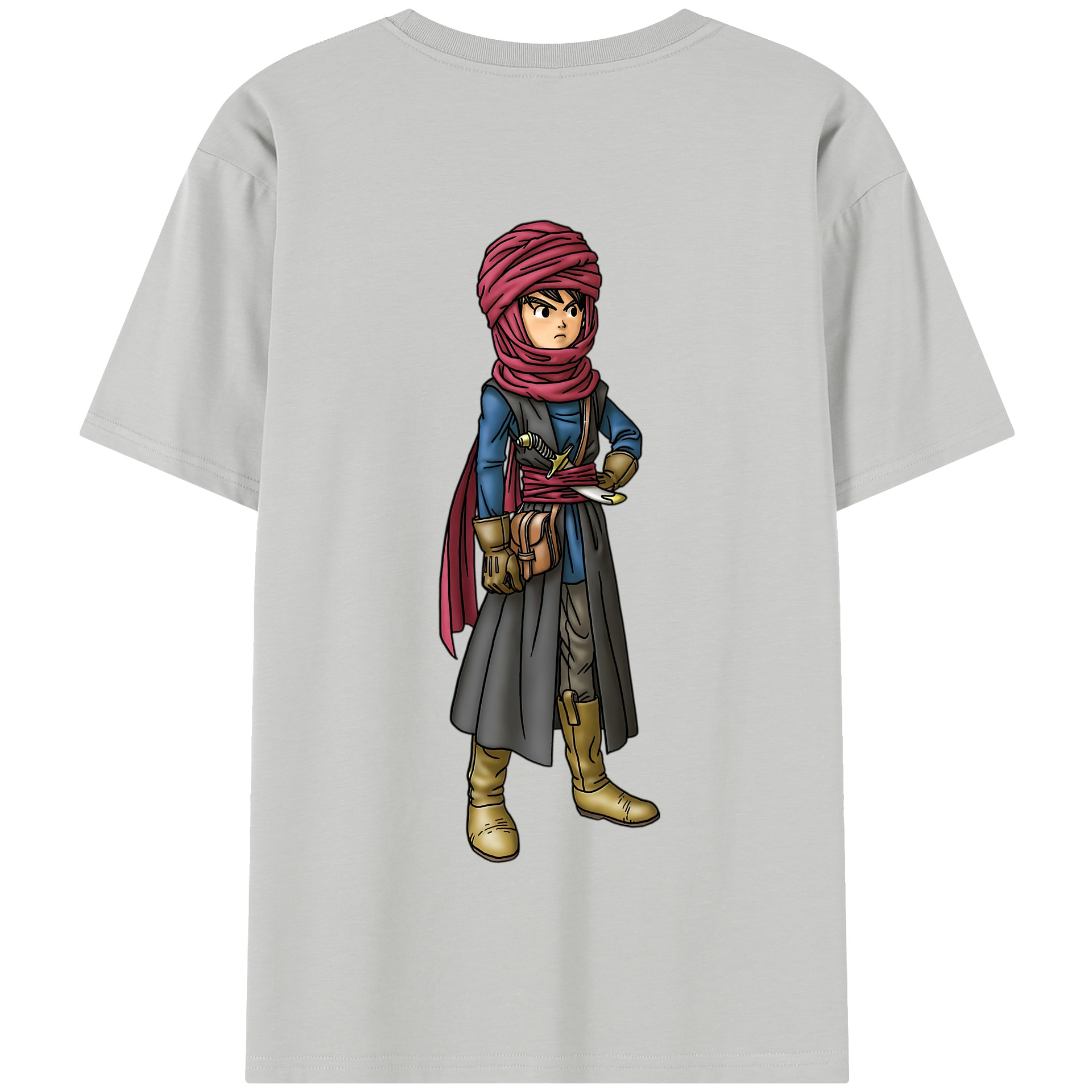 （画像用） ドラゴンクエスト Doragon Kuesuto Dragon Quest 綿100％半袖Tシャツ（背面プリント）