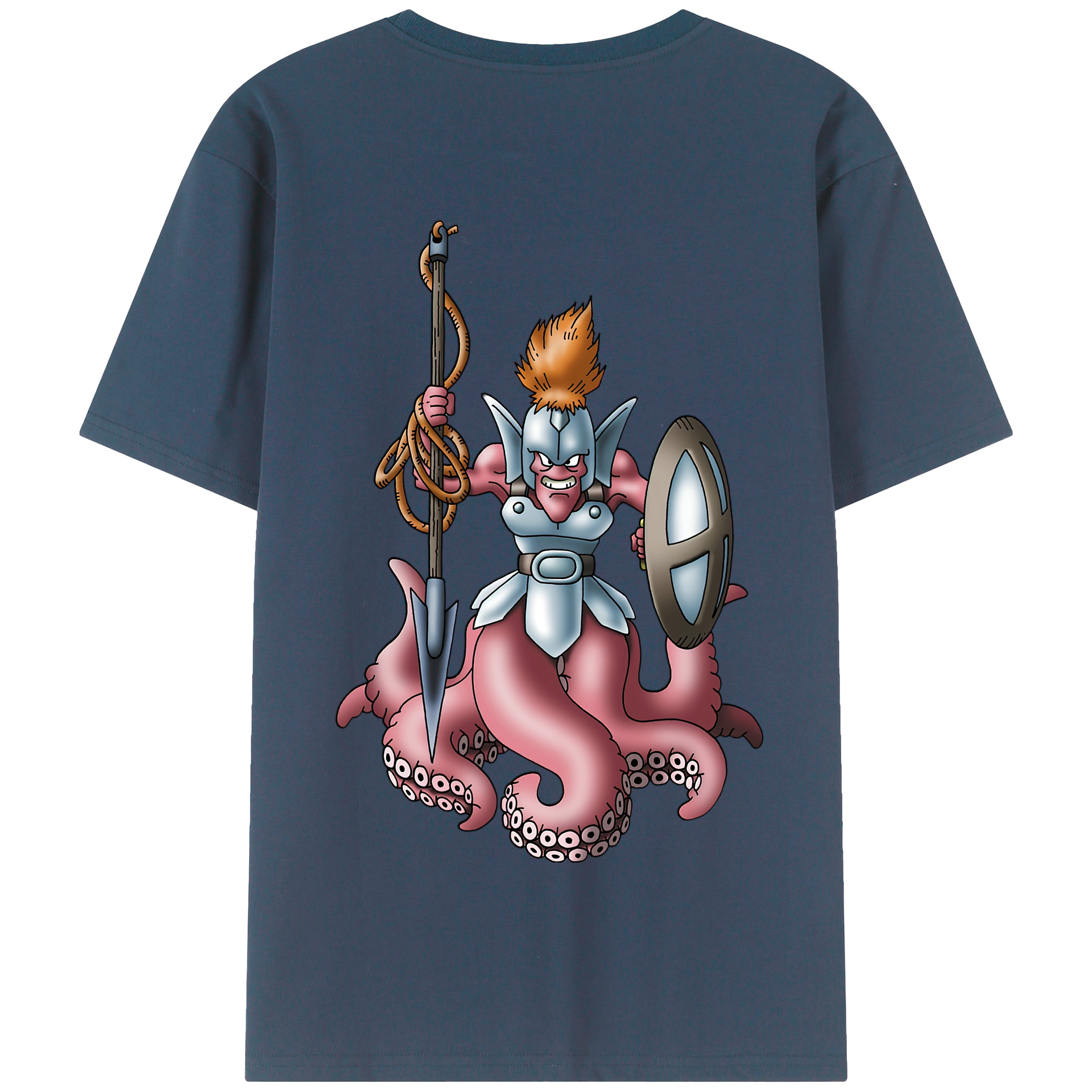 （画像用） ドラゴンクエスト Doragon Kuesuto Dragon Quest 綿100％半袖Tシャツ（背面プリント）