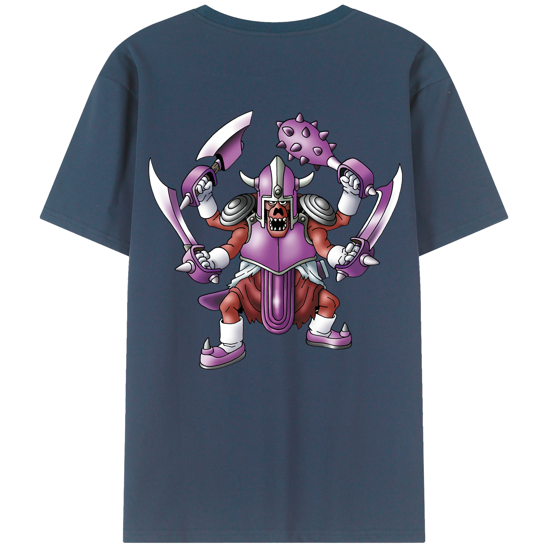 （画像用） ドラゴンクエスト Doragon Kuesuto Dragon Quest 綿100％半袖Tシャツ（背面プリント）
