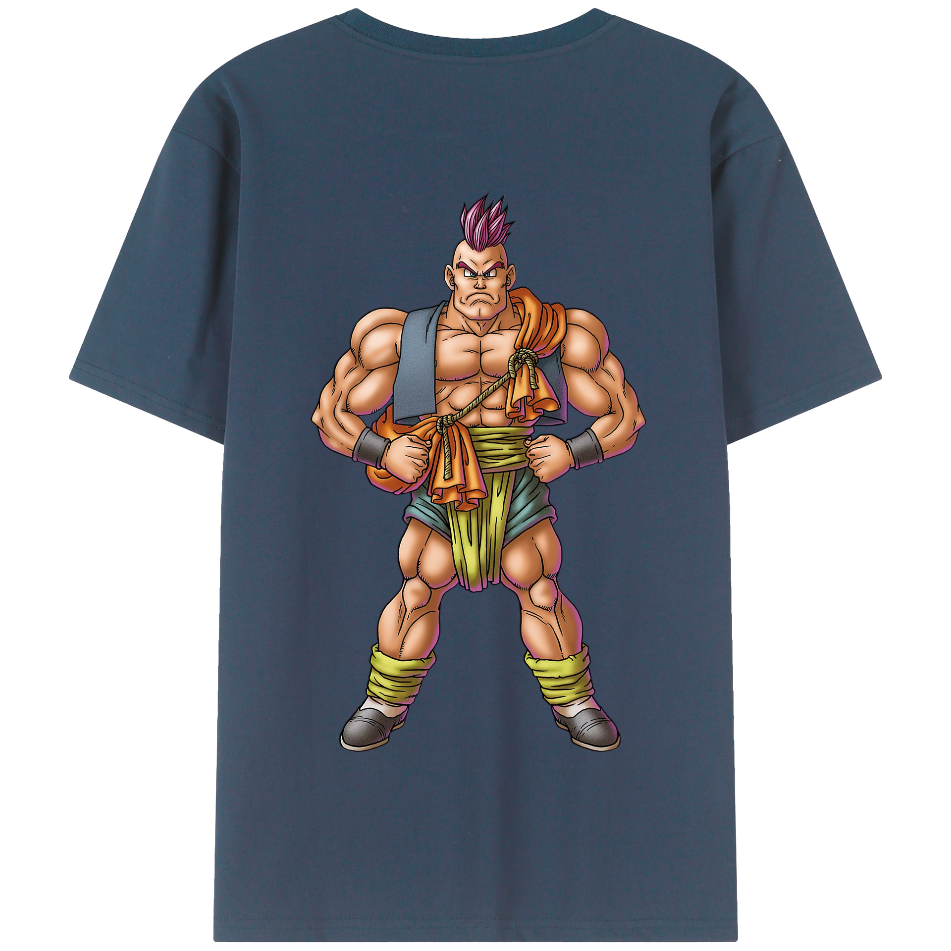 （画像用） ドラゴンクエスト Doragon Kuesuto Dragon Quest 綿100％半袖Tシャツ（背面プリント）